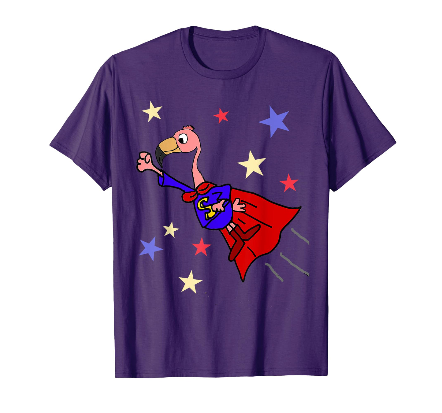 SmileteesFunny Funny Flamingo Flying Superhero T-shirt T-Shirt