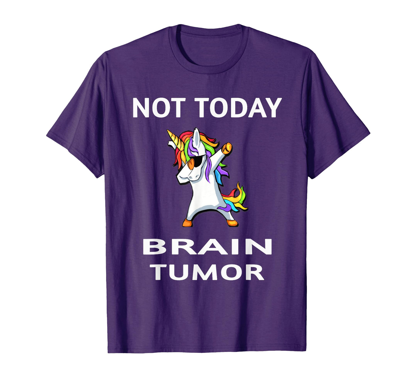 Not Today Brain Tumor Dabbing Unicorn Fighter Survivor T-Shirt