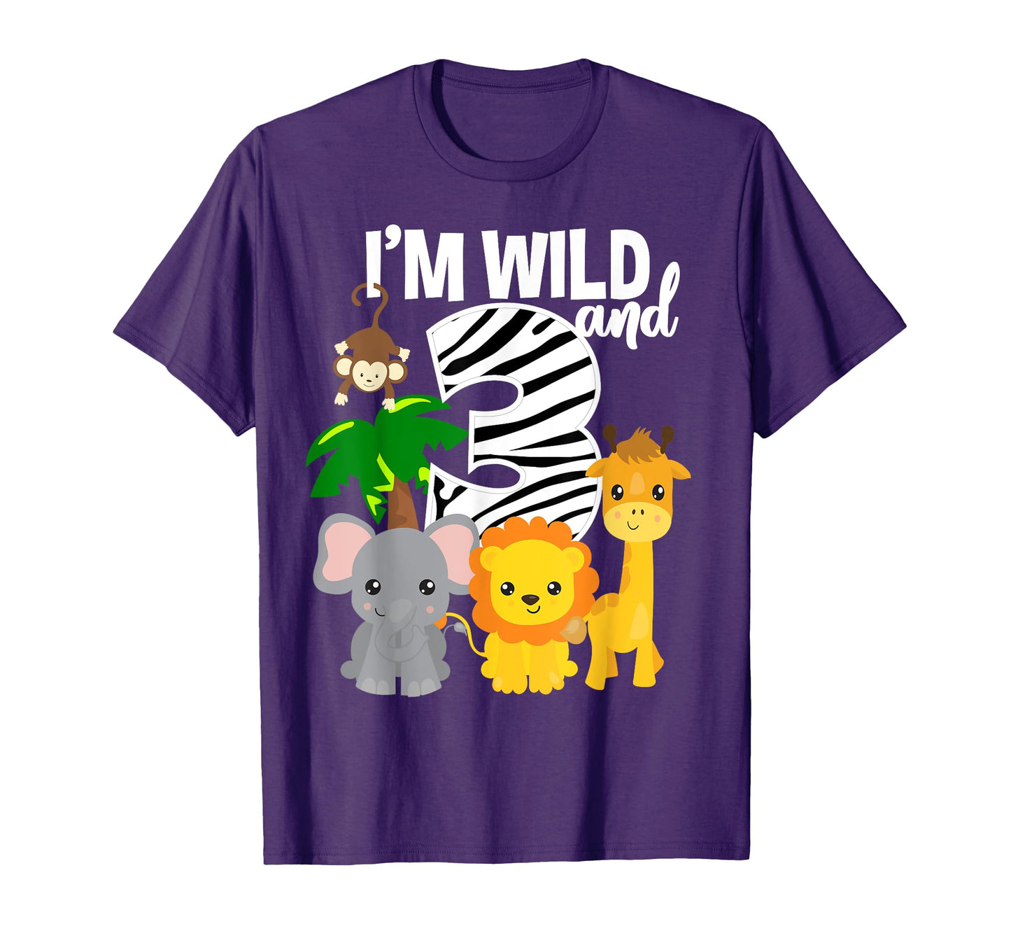 I'm Wild and 3 Zoo Theme Birthday Shirt Safari Jungle Animal T-Shirt