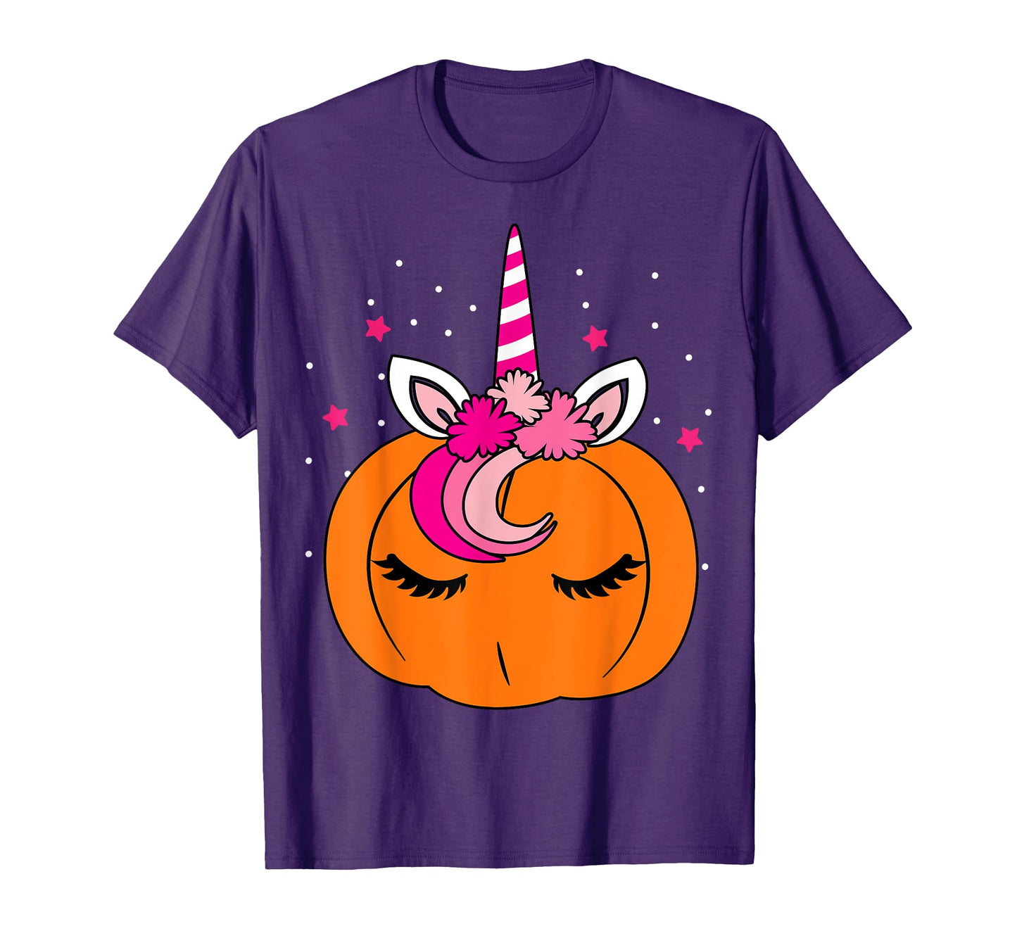 Cute Pumpkin Unicorn Face Costume Easy Halloween Gifts T-Shirt