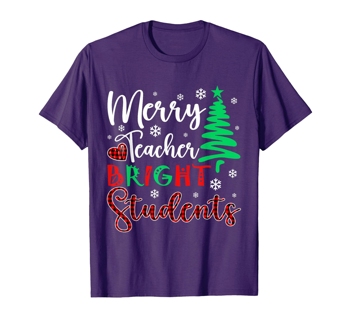 Merry Teacher Bright Student Teacher Xmas Funny Women Men T-Shirt