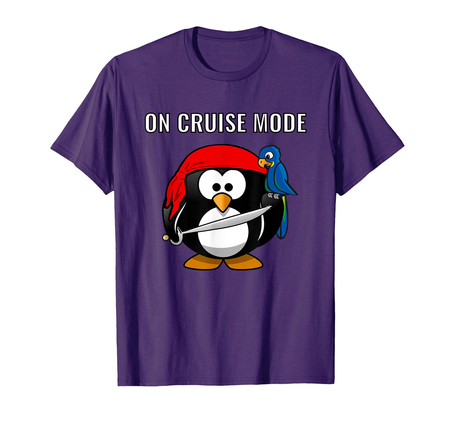 On Cruise Mode Cute Vacation Penguin Pirate T-Shirt