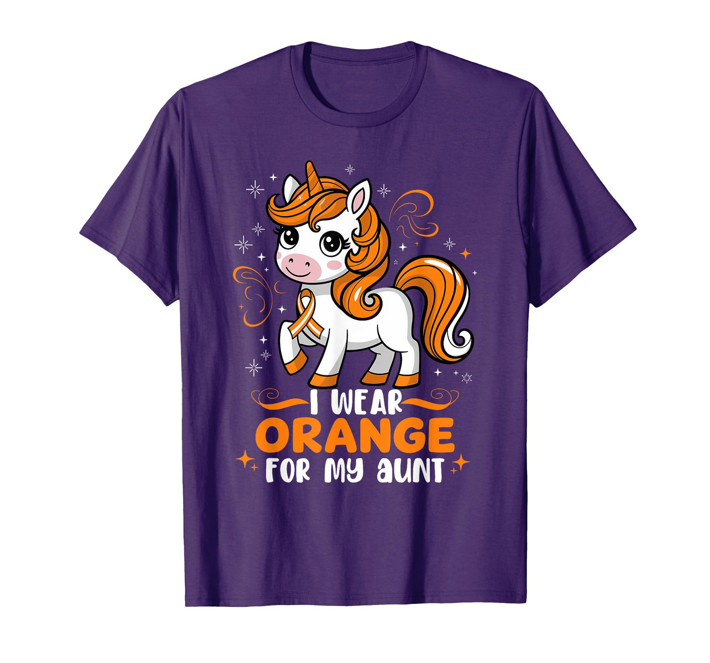 MS Awareness Unicorn I Wear Orange for Support Aunt Auntie T-Shirt