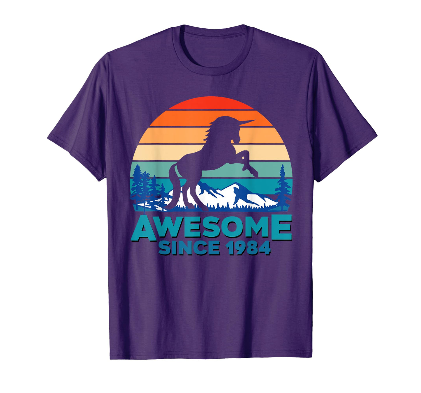 Unicorn Awesome Since 1984 Shirt 37th Birthday 37 Years Old T-Shirt