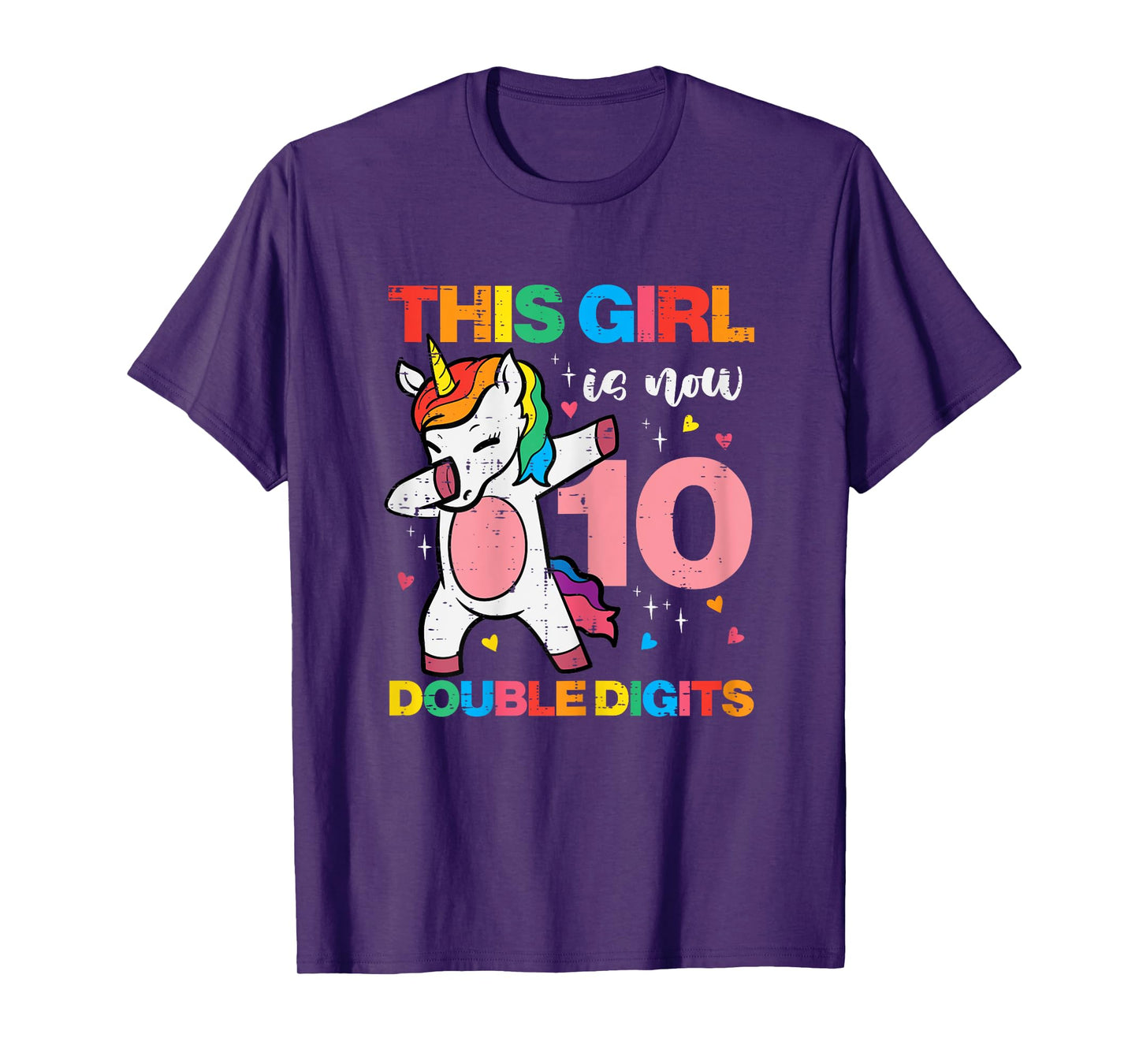10th Birthday Unicorn Dab This Girl 10 Years Old Bday Party T-Shirt