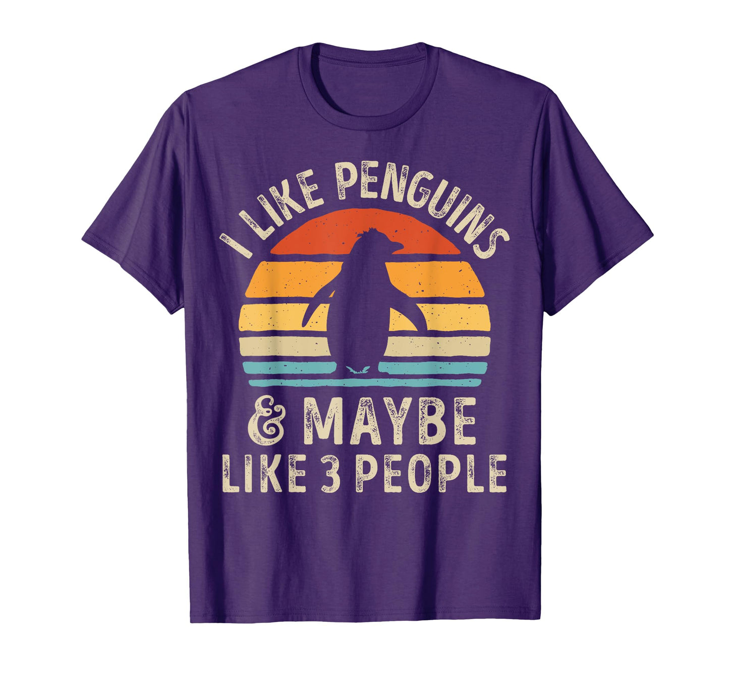 I Like Penguins and Maybe 3 People Funny Penguin Retro Bird T-Shirt