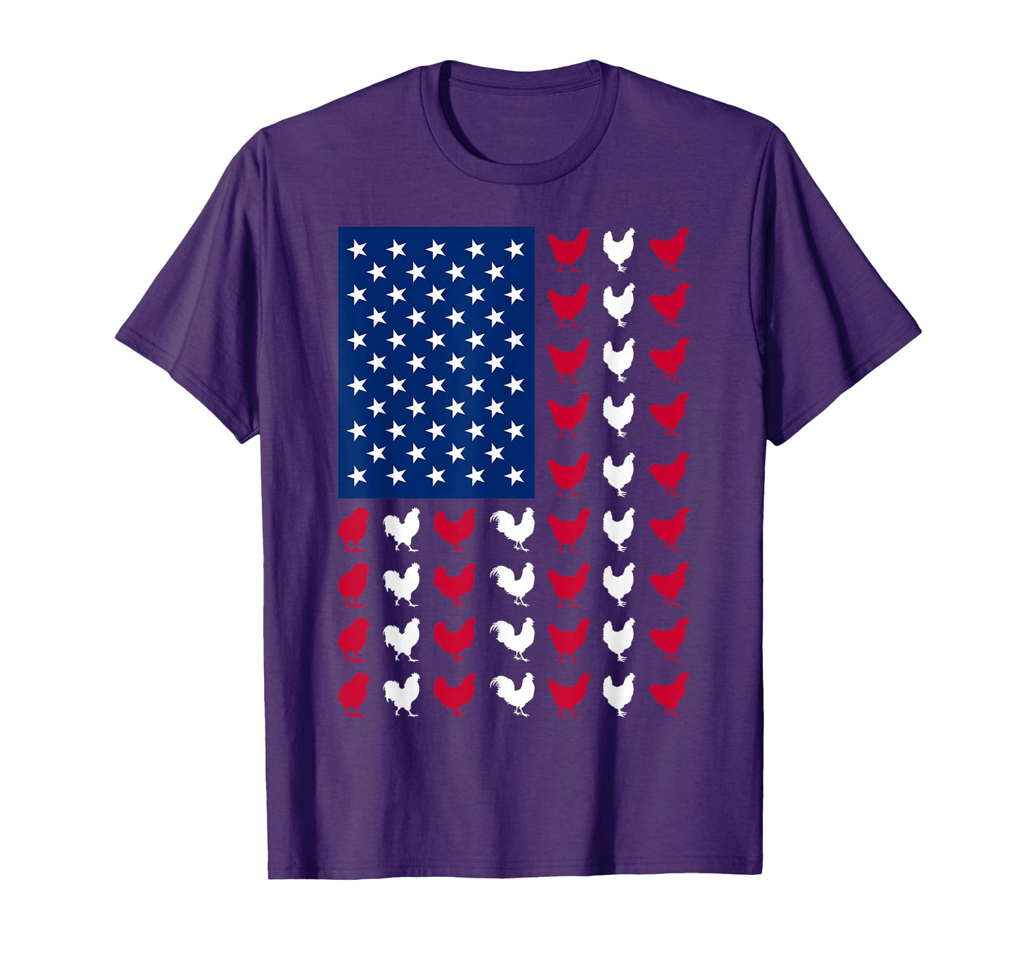 4th of July Chicken Lovers Funny USA American Flag Patriotic T-Shirt