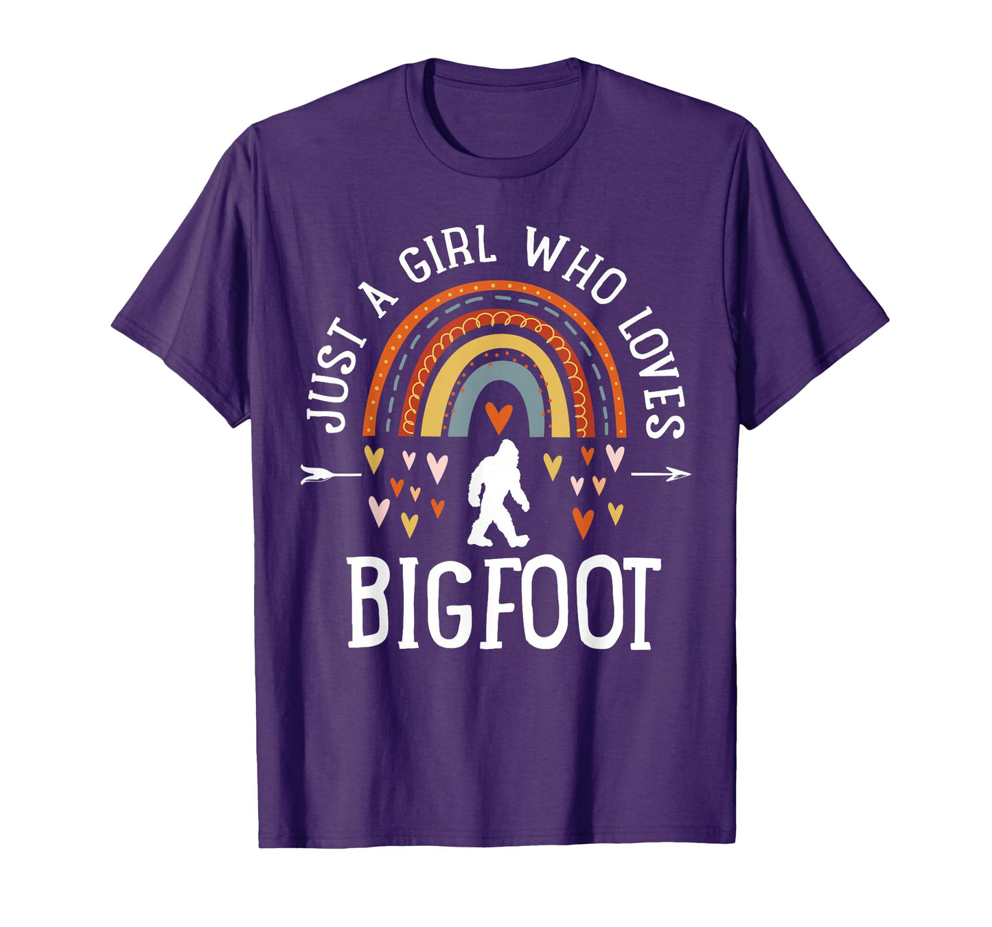 Just A Girl Who Loves Bigfoot Rainbow Gifts Bigfoot Lover T-Shirt