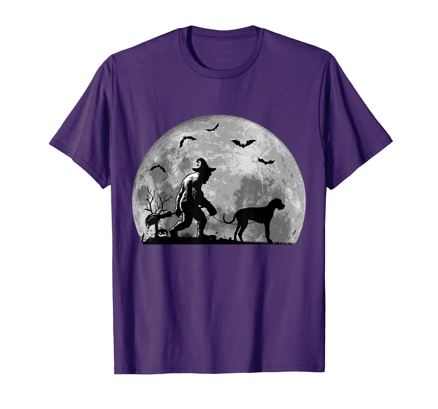 Bigfoot Walking Great Dane Dog Sasquatch Halloween T-Shirt