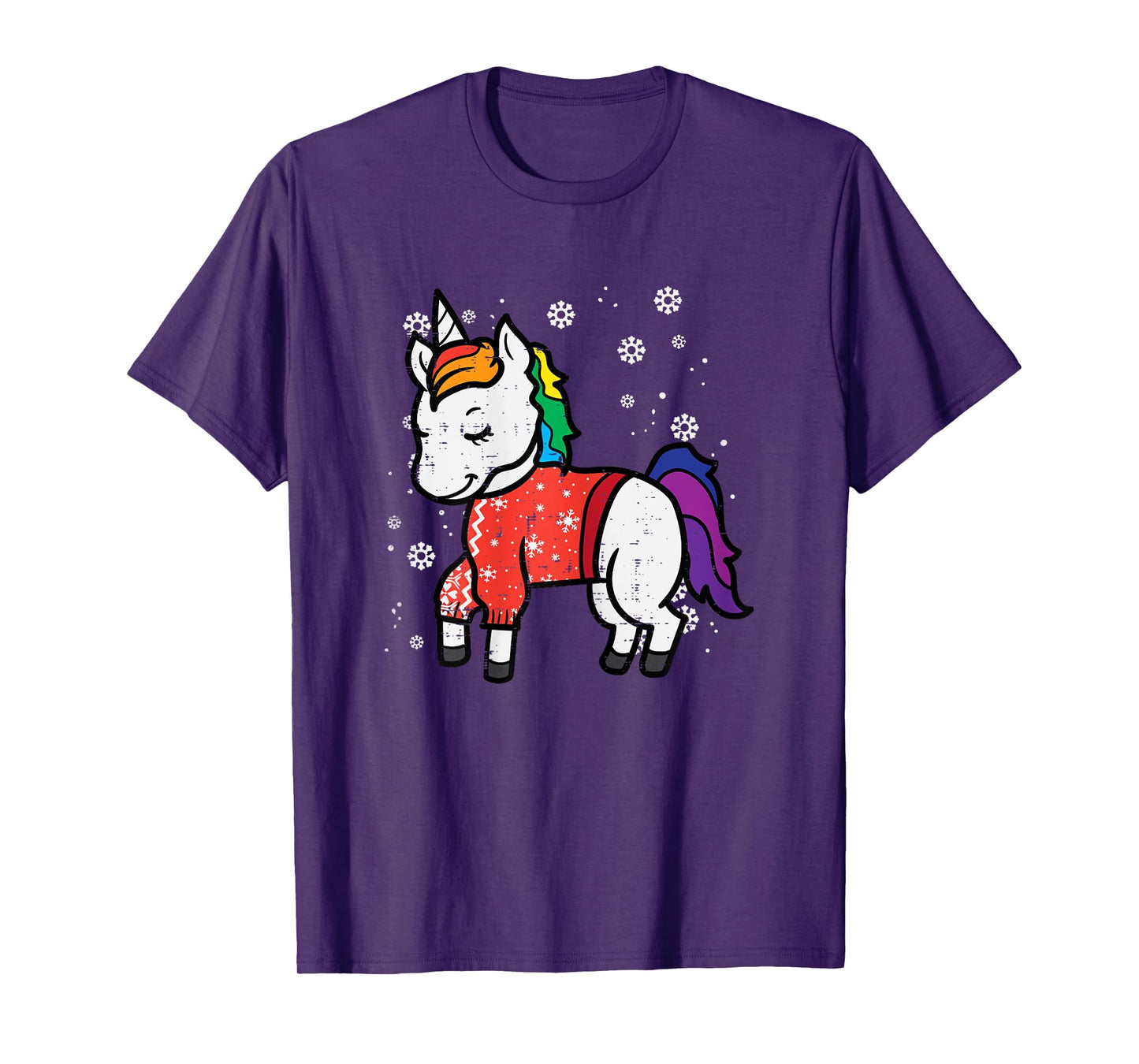 Unicorn Ugly Christmas Sweater Xmas Toddler Girls Kids Women T-Shirt
