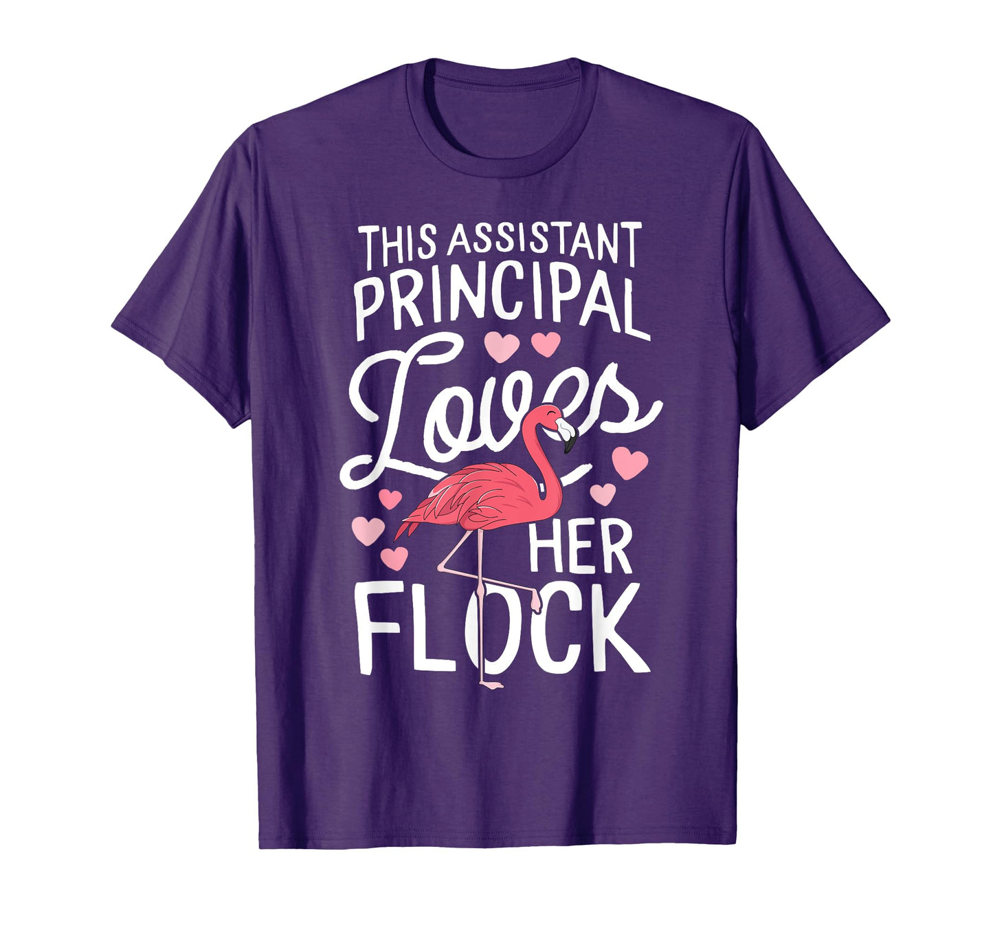 This Assistant Principal Loves Her Flock Flamingo Teacher Men Women Kids T-Shirt