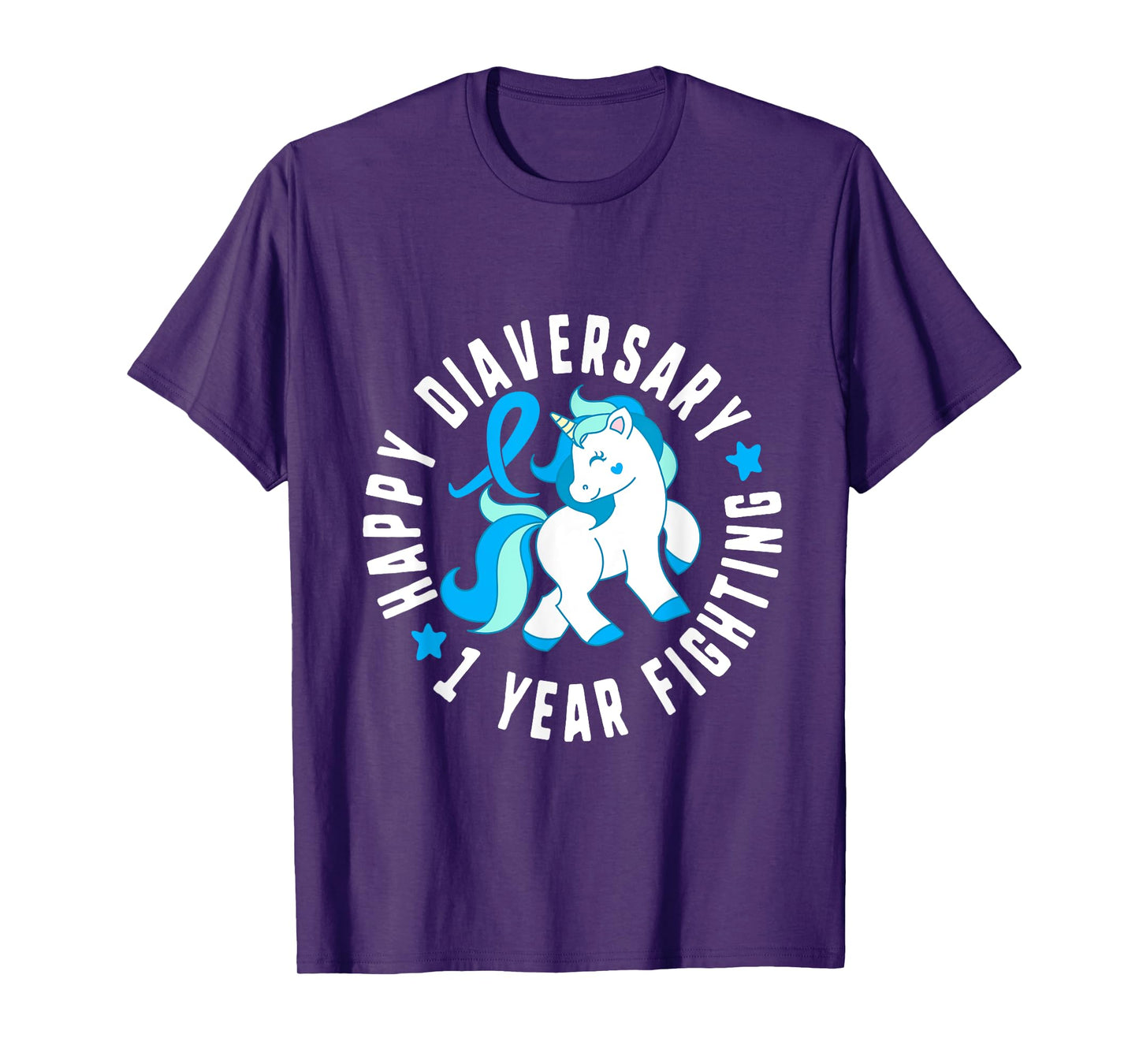Happy Diaversary 1 Year Fighting Diabetes T1 Awareness Cute T-Shirt