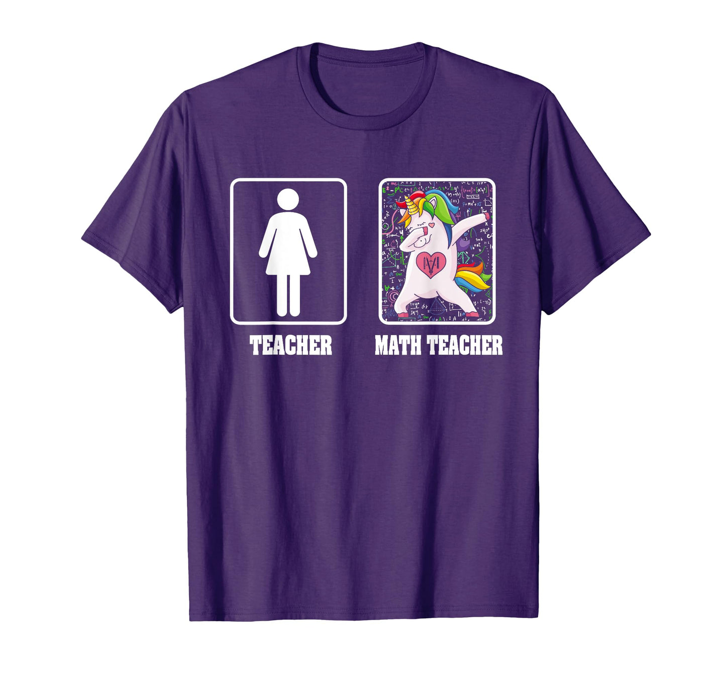 Woman Math Teacher Unicorn Dabbing Style Funny Mathematics T-Shirt