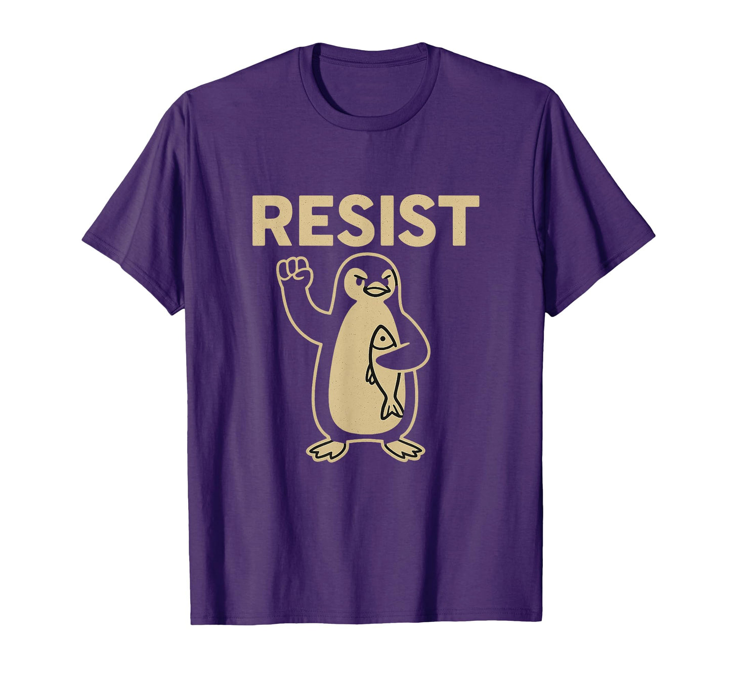 Funny Vintage Resist Penguin Activism Graphic Design T-Shirt