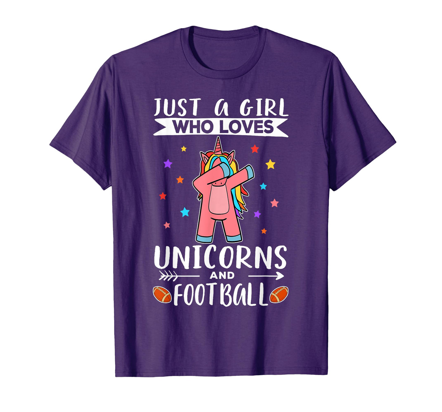 Just A Girl Who Loves Unicorns And Football Unicorn T-Shirt