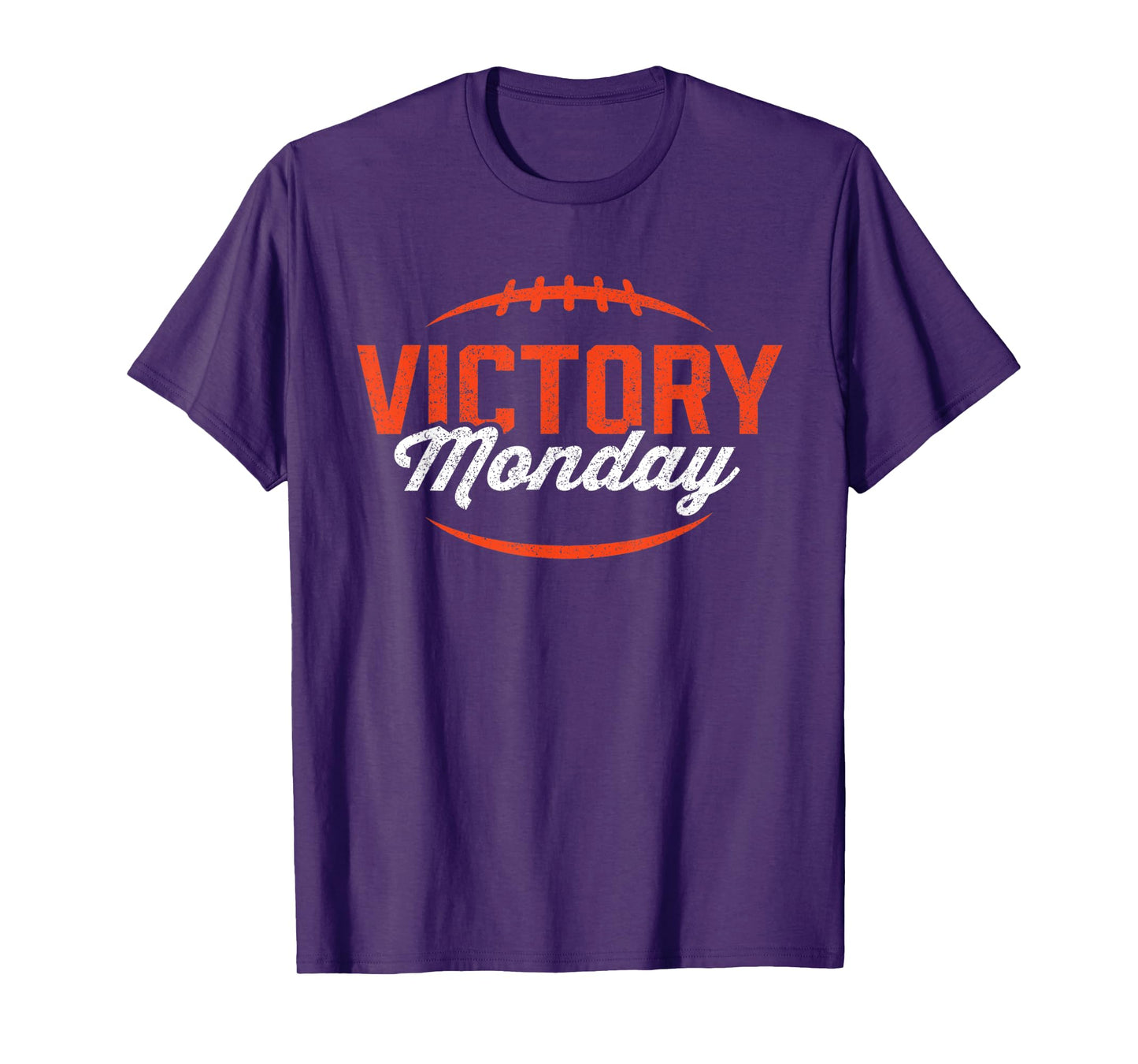 Retro Football Victory Monday Orange Text Game Day T-Shirt