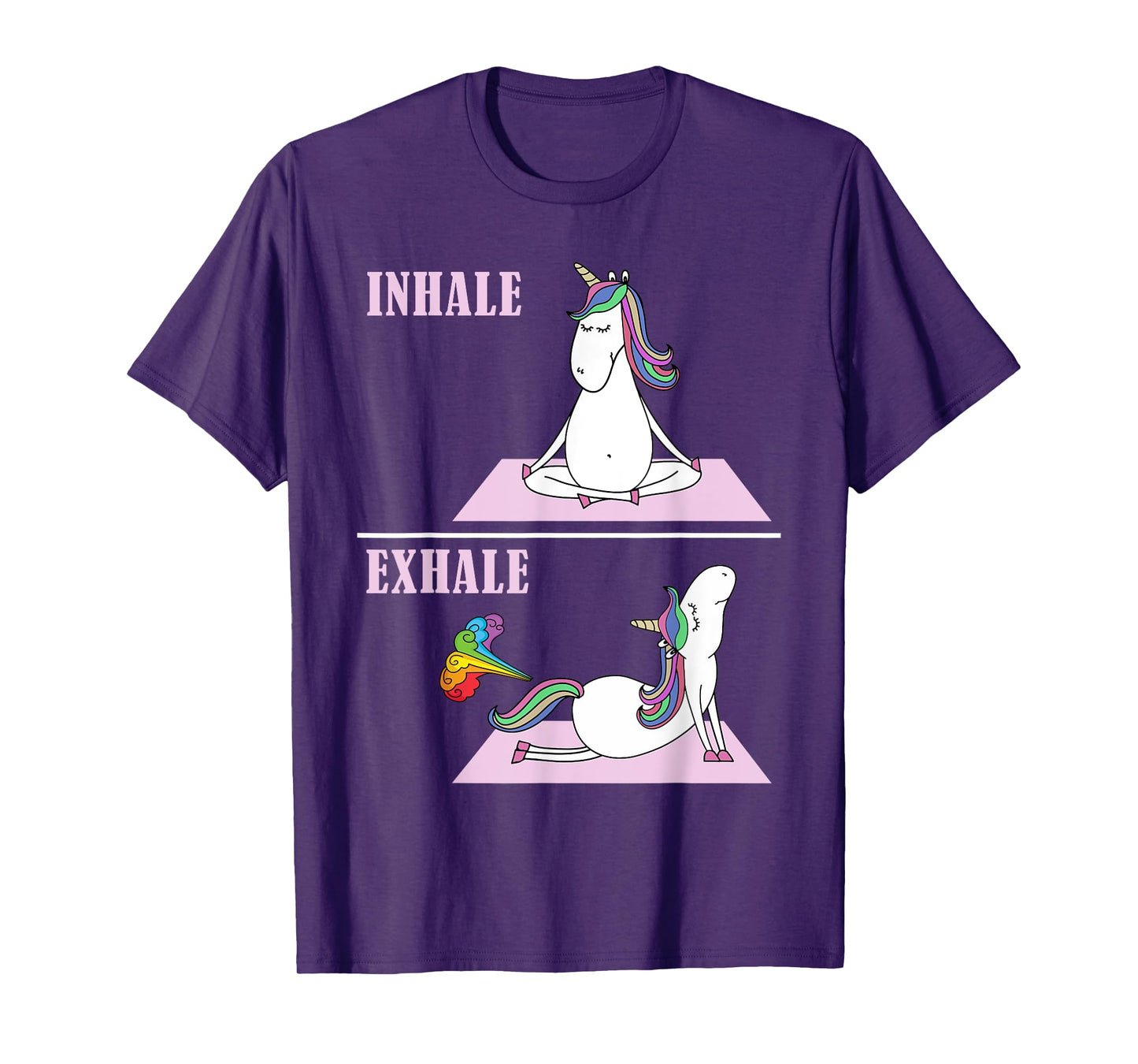 Unicorn Yoga Inhale Exhale Fart Funny T-Shirt