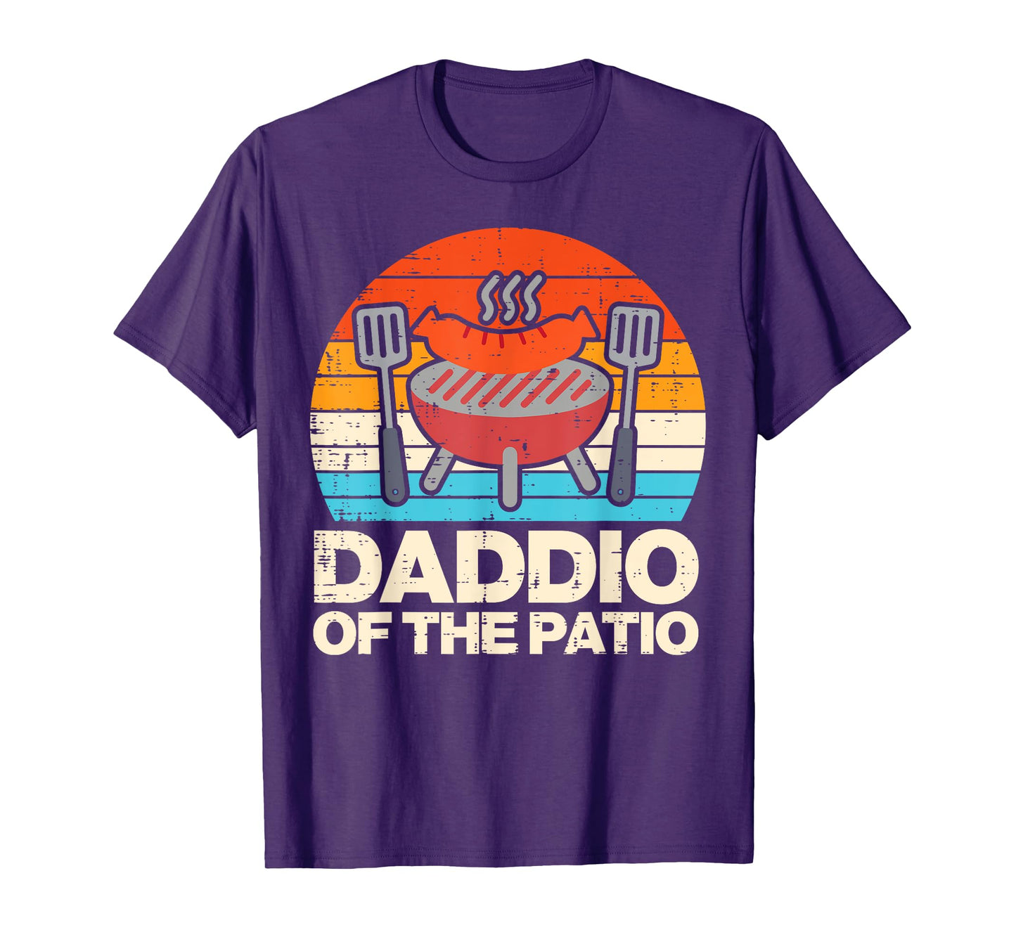 Daddio Of The Patio Sunset Retro Grilling Daddy Dad Papa Men T-Shirt