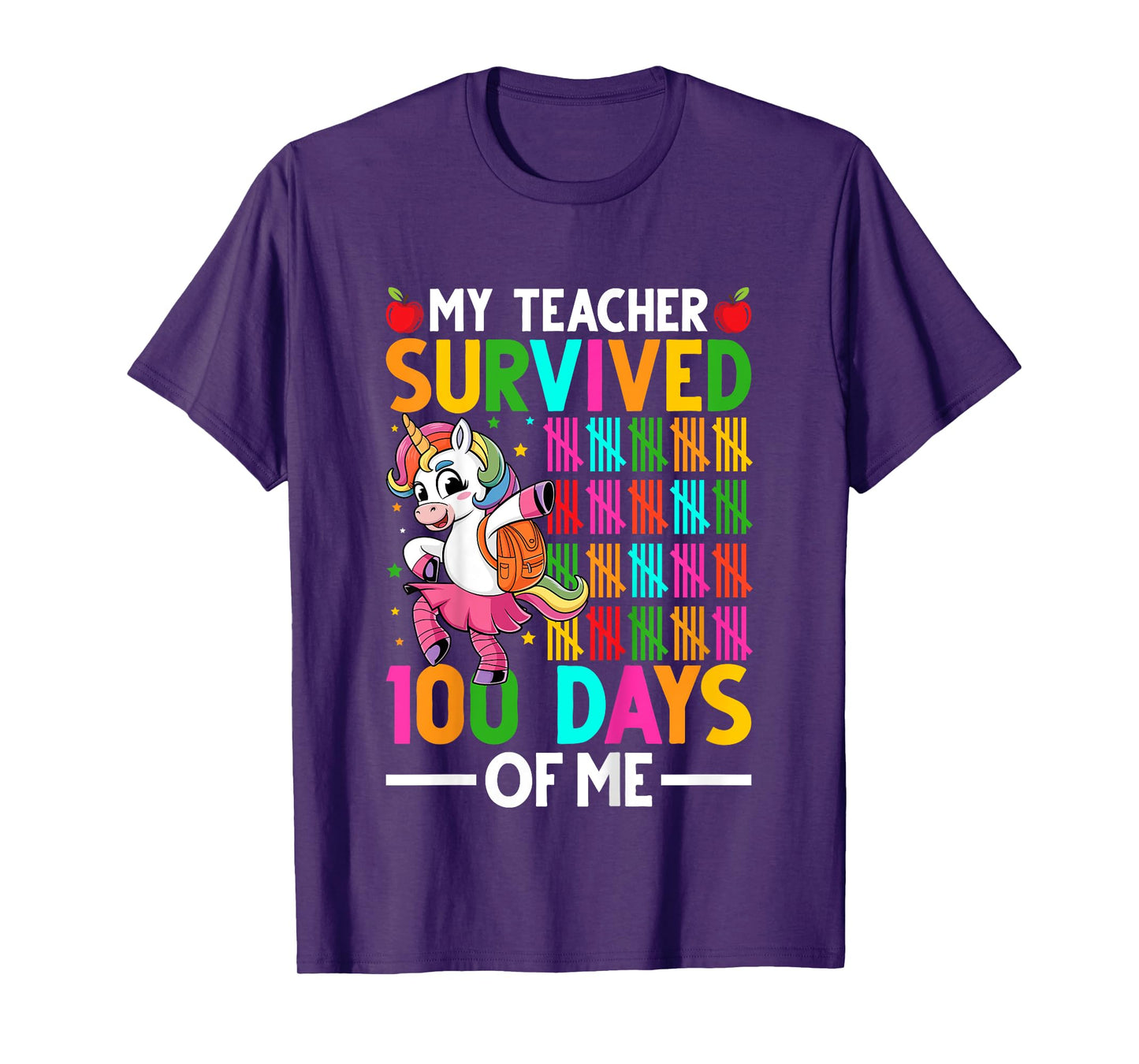 Kids My Teacher Survived 100 Days of Me 100th Day Of School Girls T-Shirt