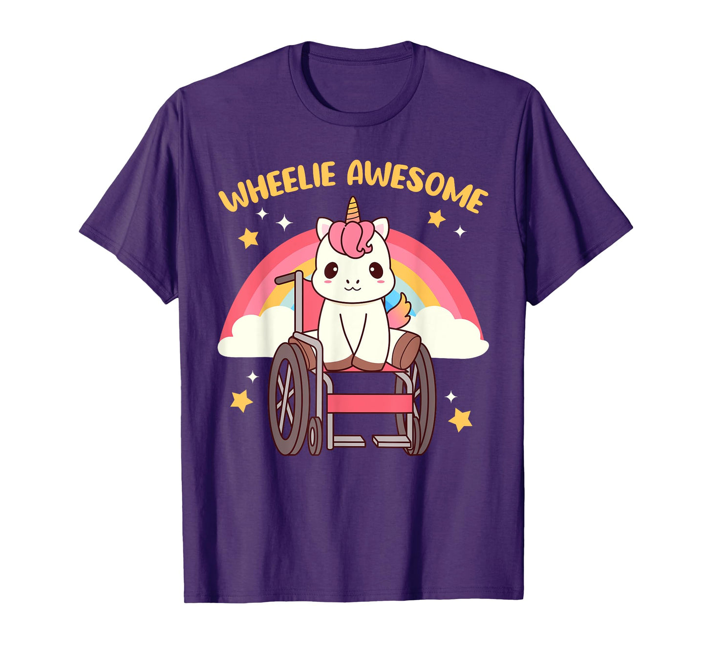 Handicap Wheelchair Designs For Girls And Women - Cute Kawaii Unicorn In A Wheelchair - Handicap Awareness Unicorn T-Shirt - Women's Black Short Sleeve T-Shirt - Small