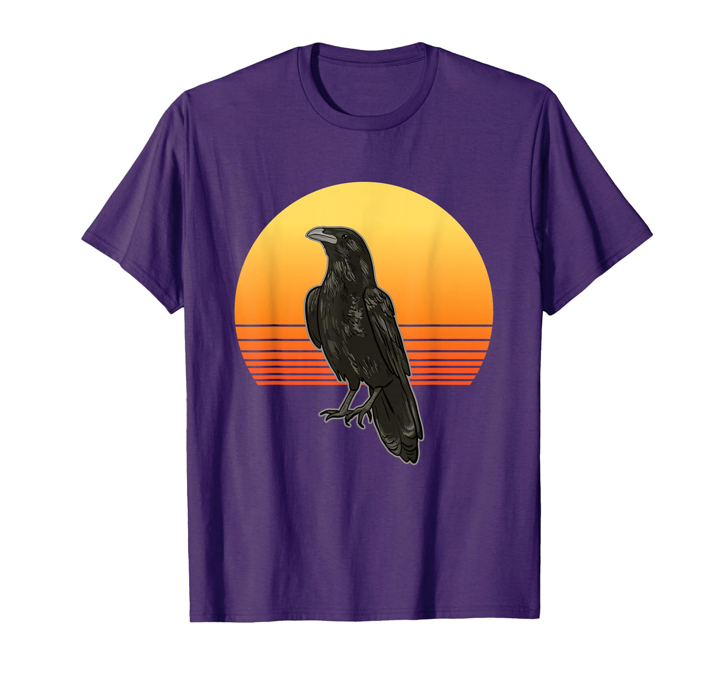 Retro Crow Bird Sun for Crow and Raven Lovers T-Shirt