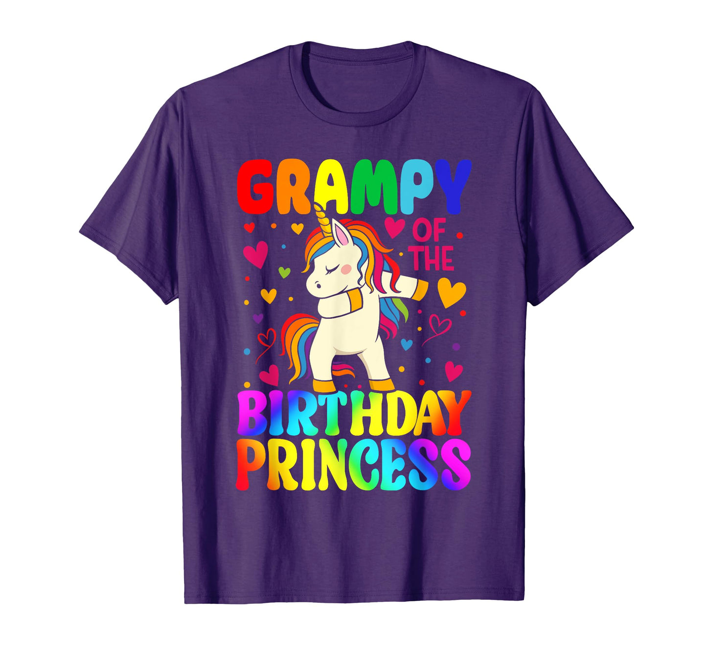 Grampy Of The Birthday Princess Unicorn Matching Family T-Shirt