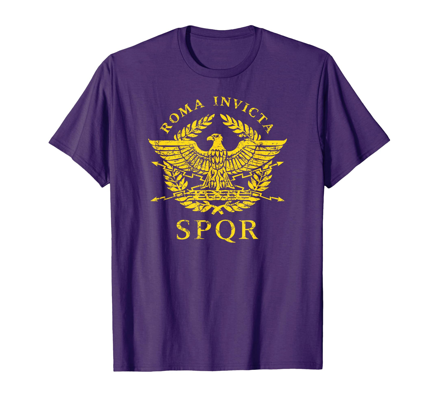 Roma Invicta SPQR Roman Eagle Gold Print T-Shirt