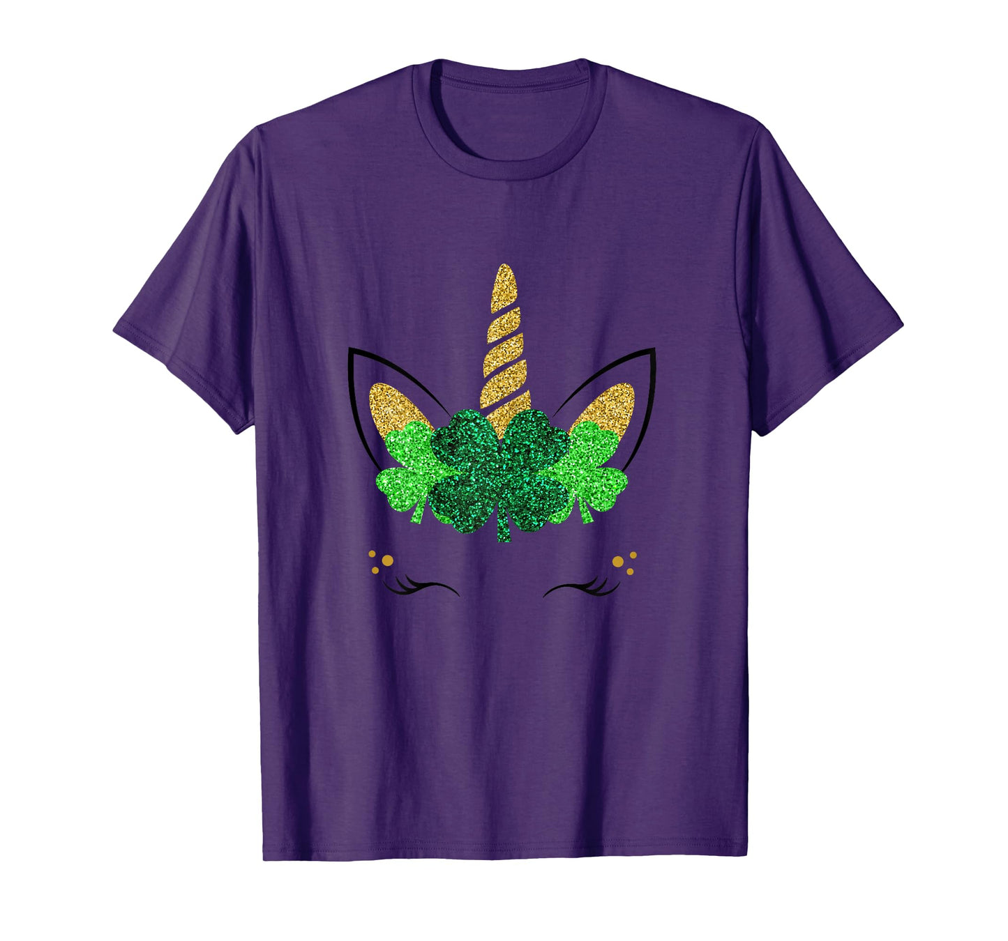 Unicorn Face St Patrick's Day Girls T-Shirt