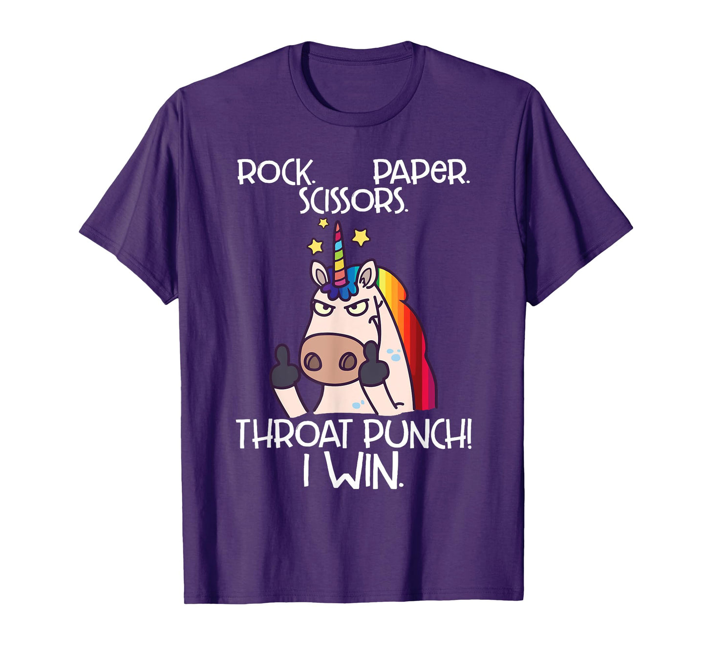 Rock Paper Scissors Throat Punch I Win Funny Unicorn Shirt T-Shirt
