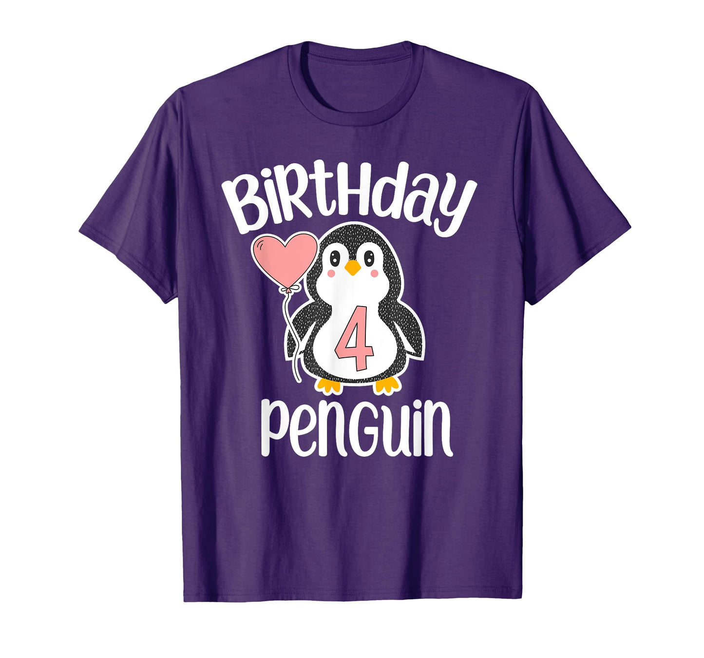 4th Birthday Penguin Shirt - 4 Year Old Birthday T-Shirt T-Shirt