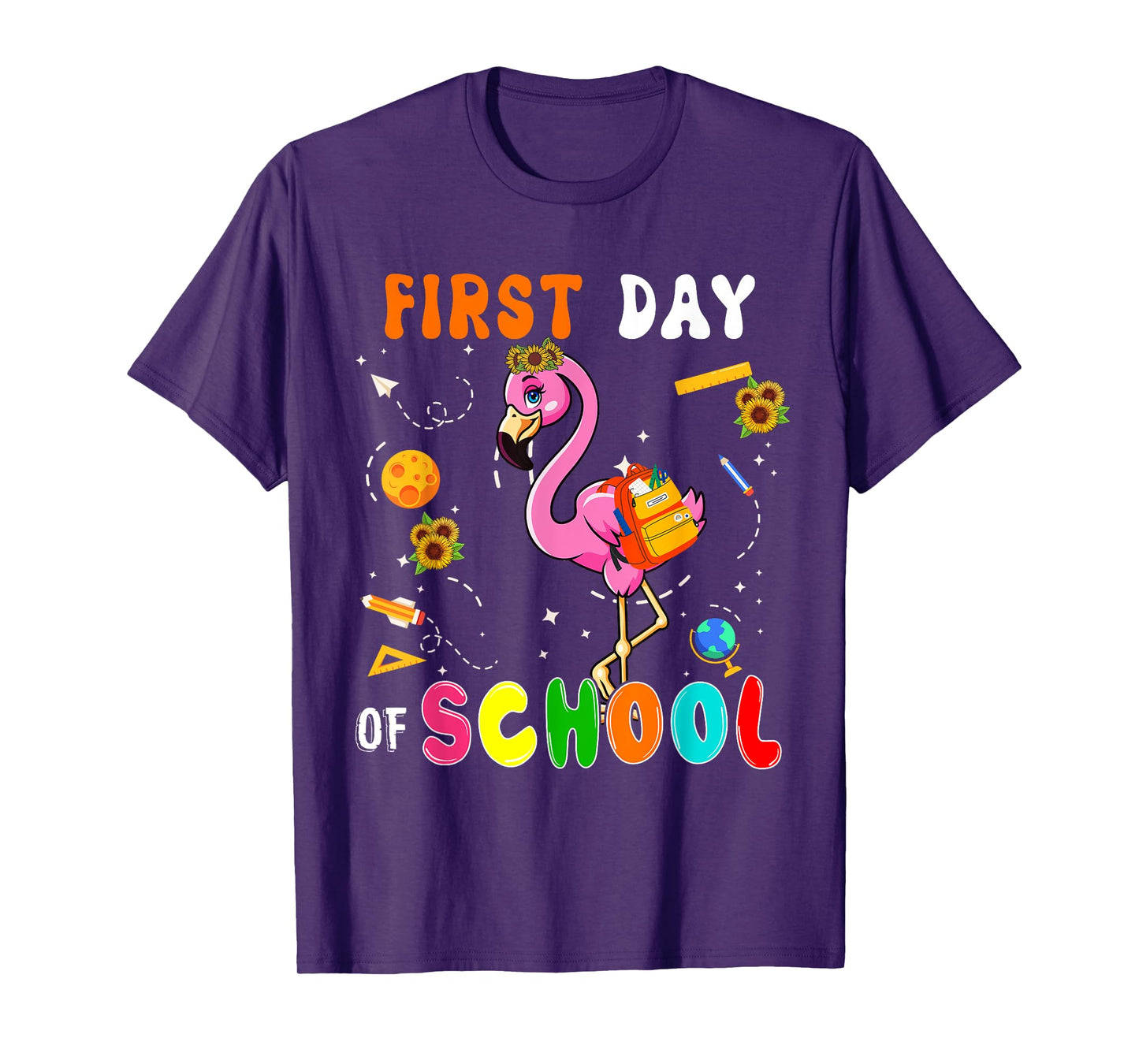 First Day Of School Flamingo Student Back To School Kids T-Shirt