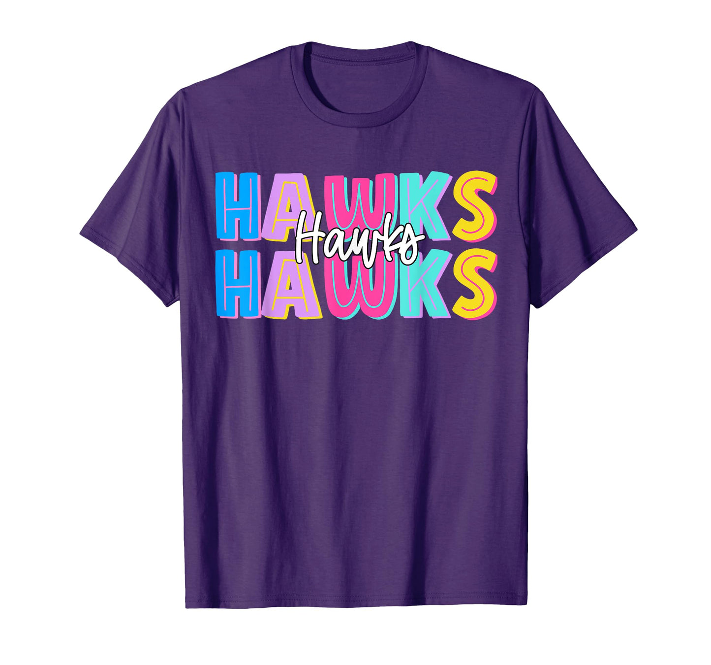 Hawks School Sports Fan Team Spirit T-Shirt