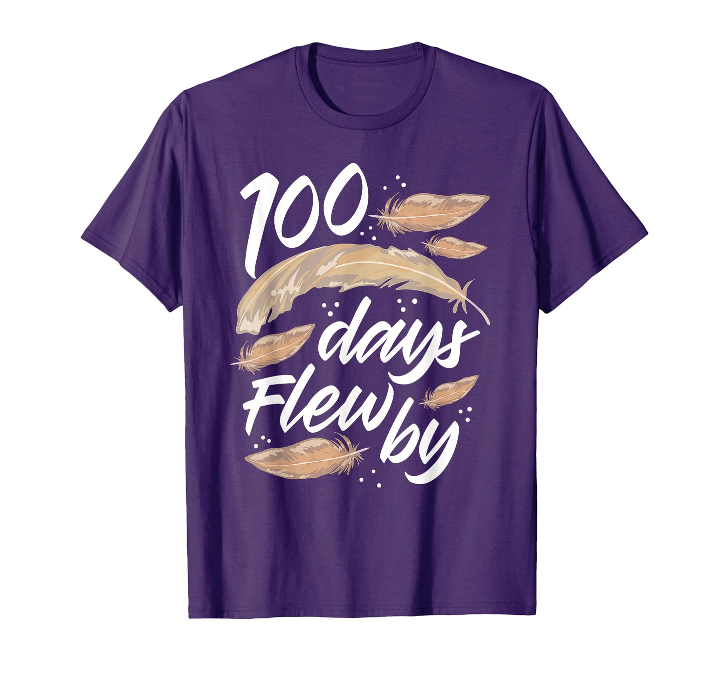 100 Days Of School Flew By Bird Feather 100th Day Cute T-Shirt