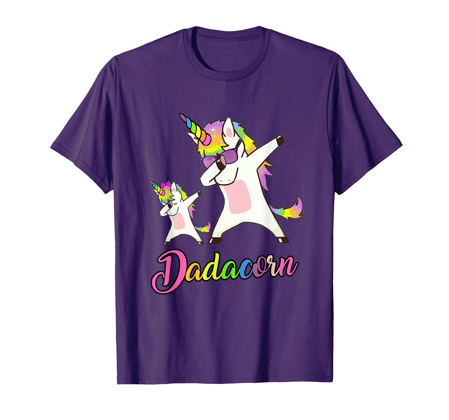 Dadacorn Funny Unicorn Daddy Unicorn Girl and Father T-Shirt