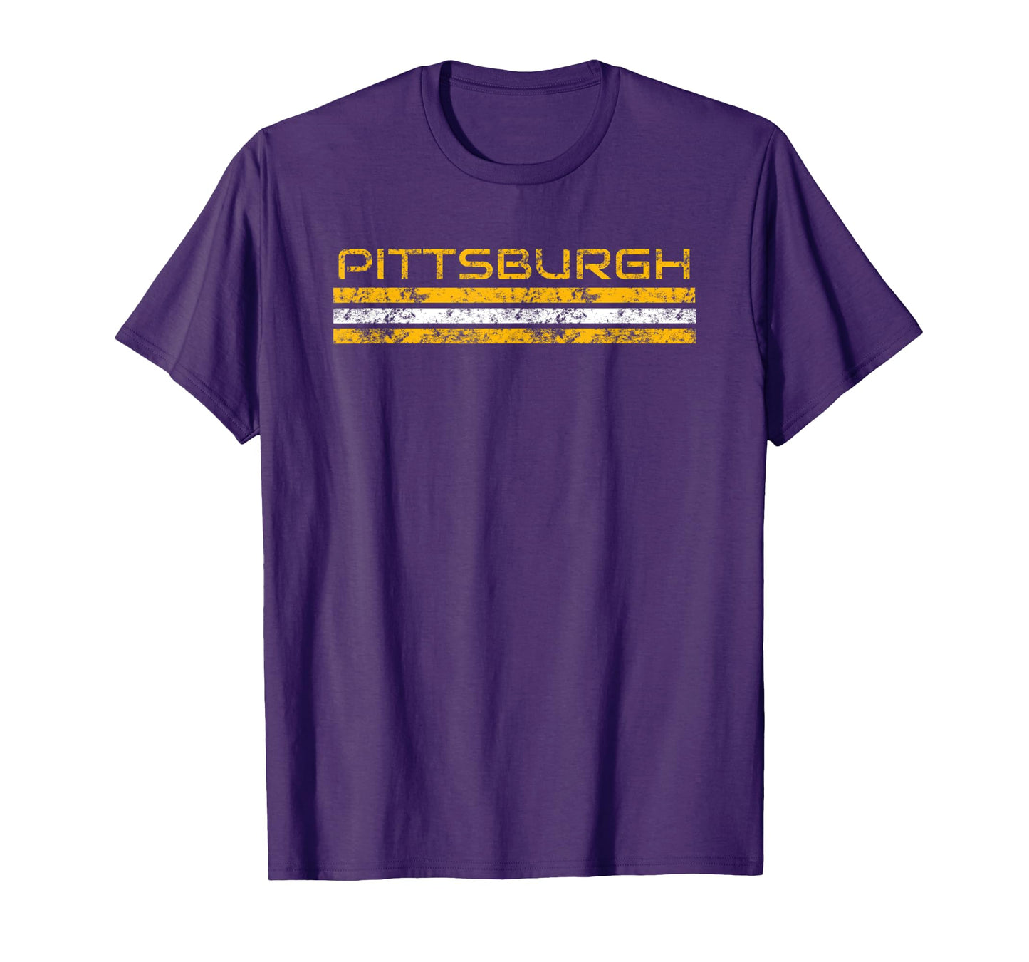 Pittsburgh Pennsylvania Vintage Three Stripe Weathered T-Shirt