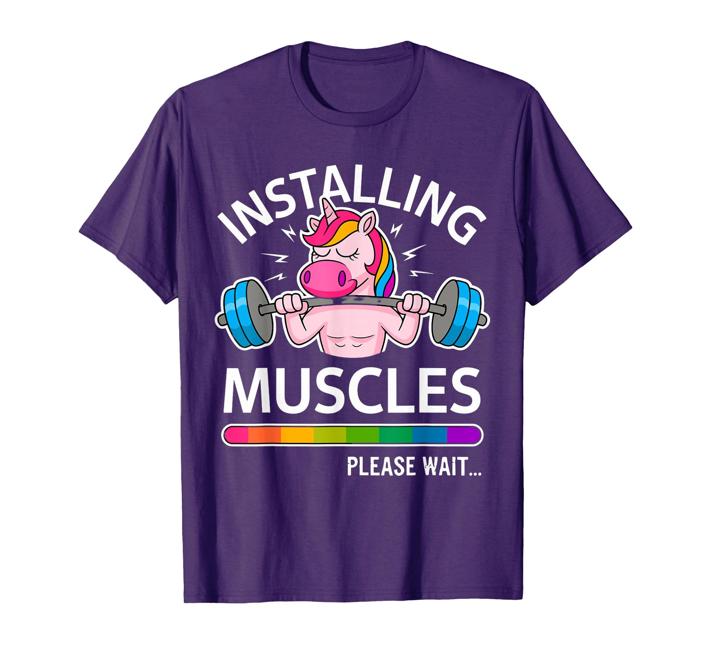 Funny Cute Unicorn Workout Gym Fitness Weightlifting T-Shirt