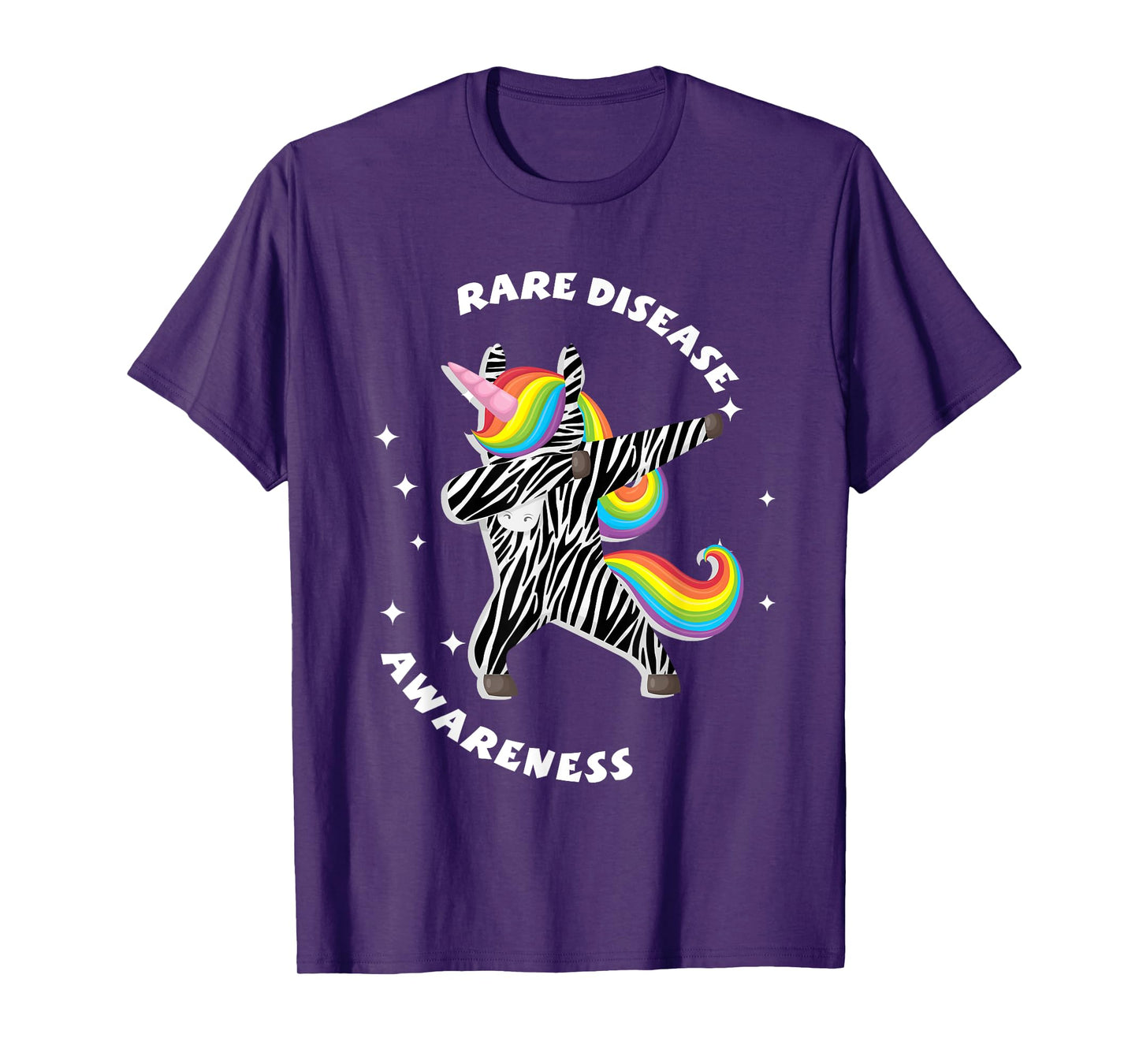 Womens Kids Unicorn Rare Illness Awareness Zebra Disease T-Shirt