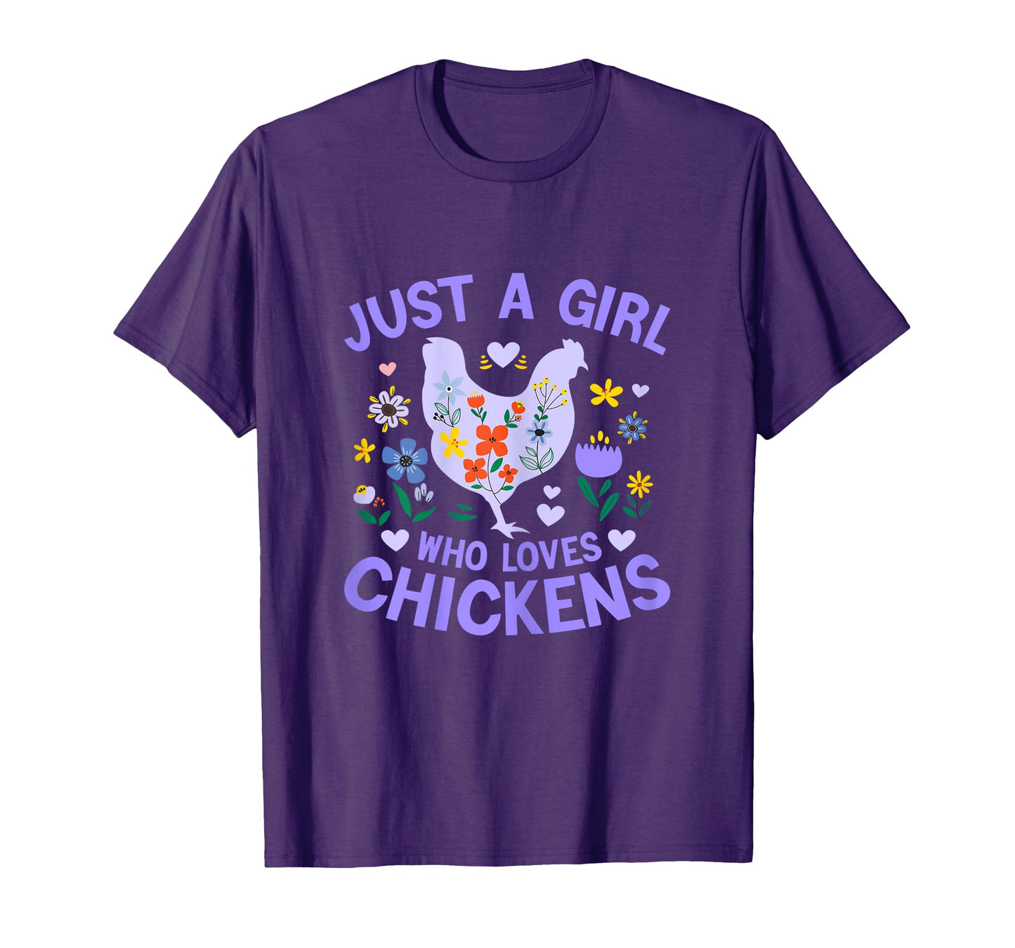 Just a Girl who Loves Chickens Shirt Cute Chicken Kids Women T-Shirt