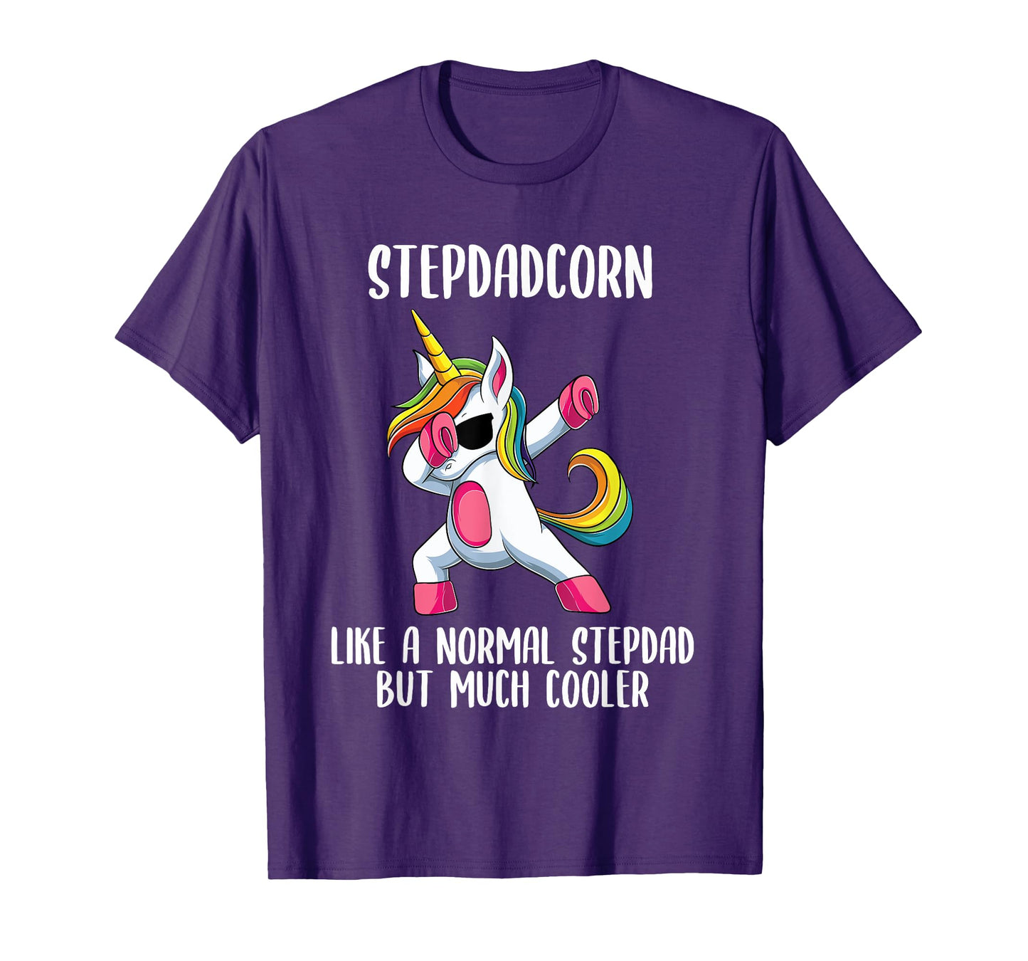 Unicorn Stepdad Girl Birthday Party Apparel StepdadCorn Cute T-Shirt