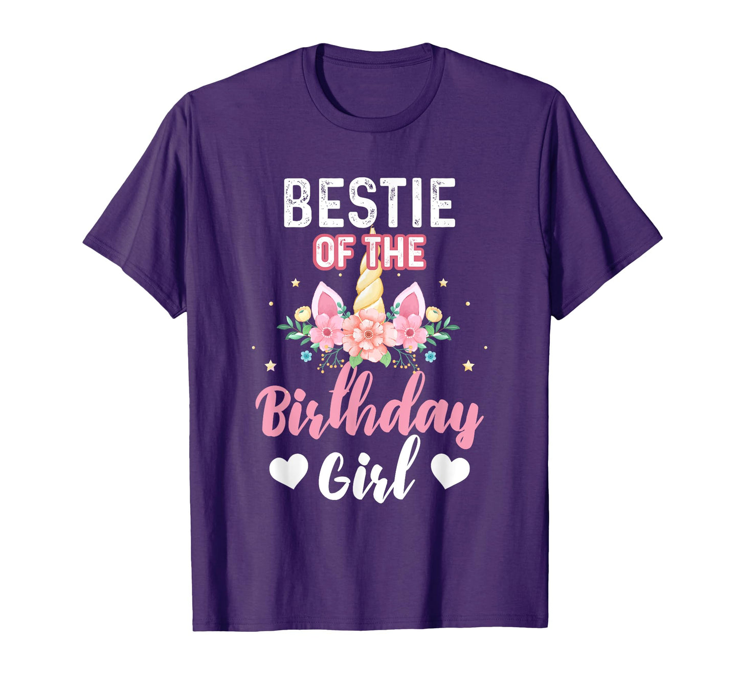 Bestie of the Birthday Girl Unicorn Family Matching Birthday T-Shirt