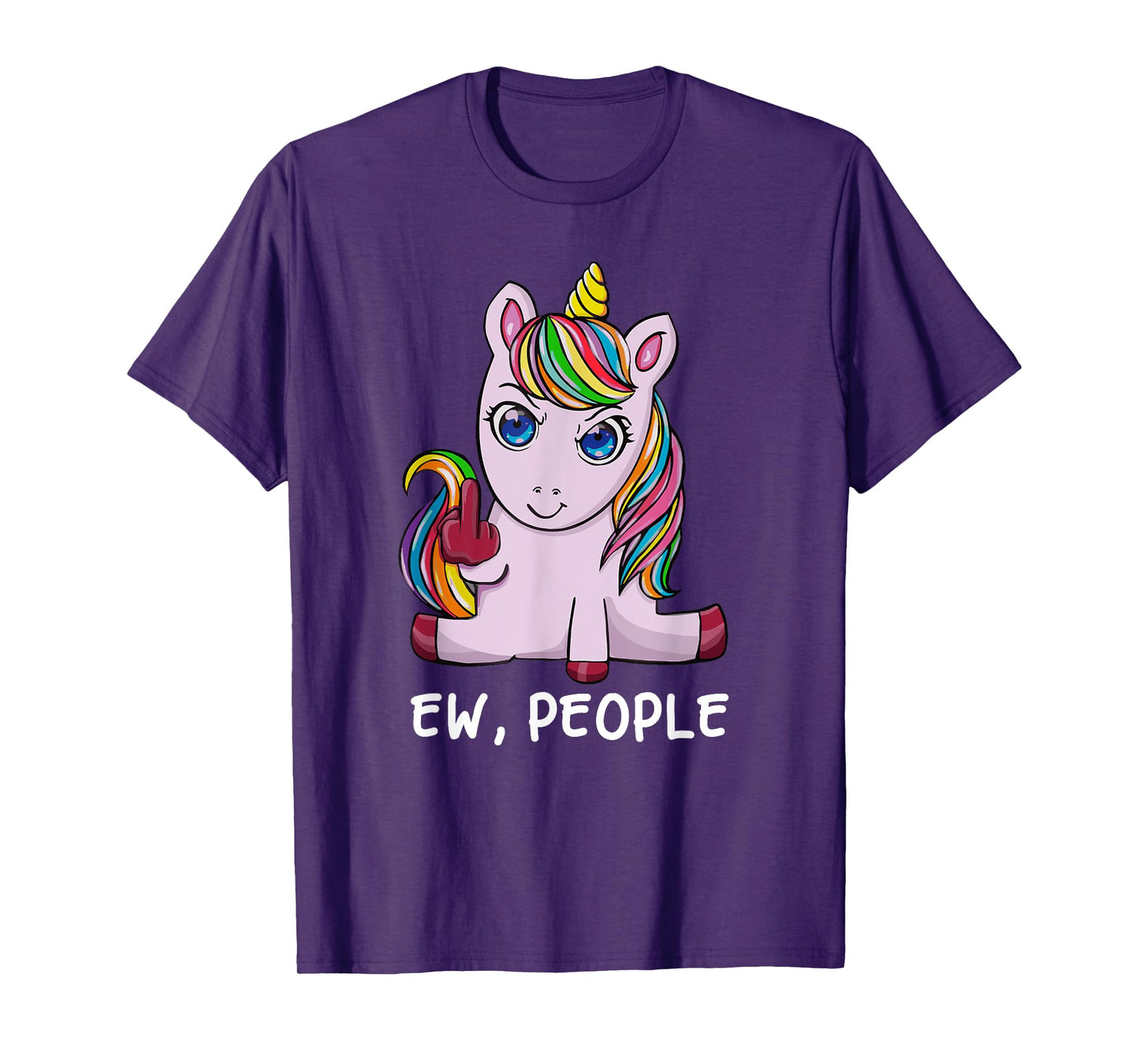 Funny Ew, People I Hate People Antisocial Unicorn T-Shirt