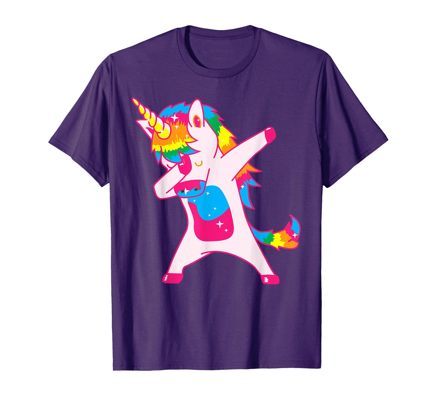 Unicorn Dancing: Pink Fluffy Unicorns Dancing On Rainbows T-Shirt