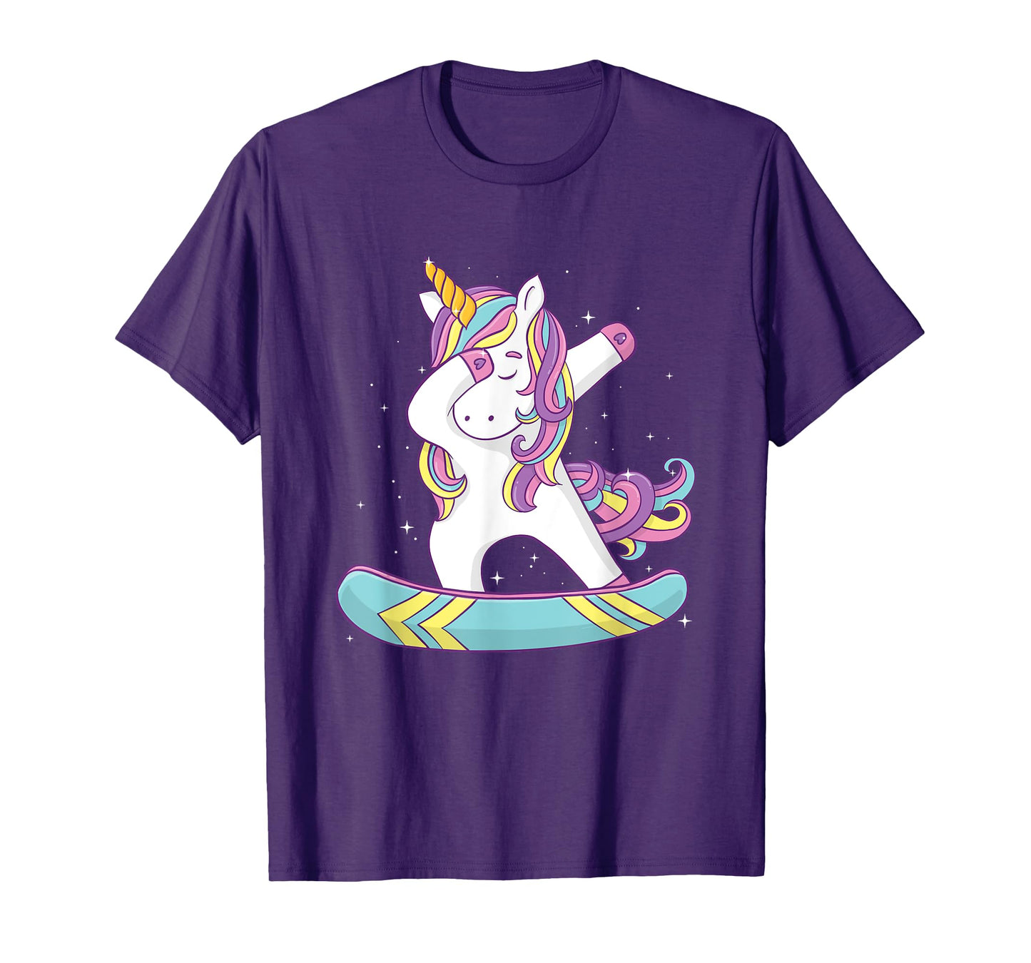 Unicorn Dabbing Snowboarder - Snowboard Snowboarding Lover T-Shirt