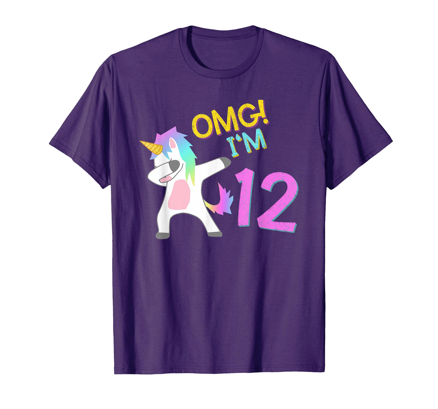 12th Birthday Dabbing Unicorn T-Shirt OMG 12 Years old girl T-Shirt