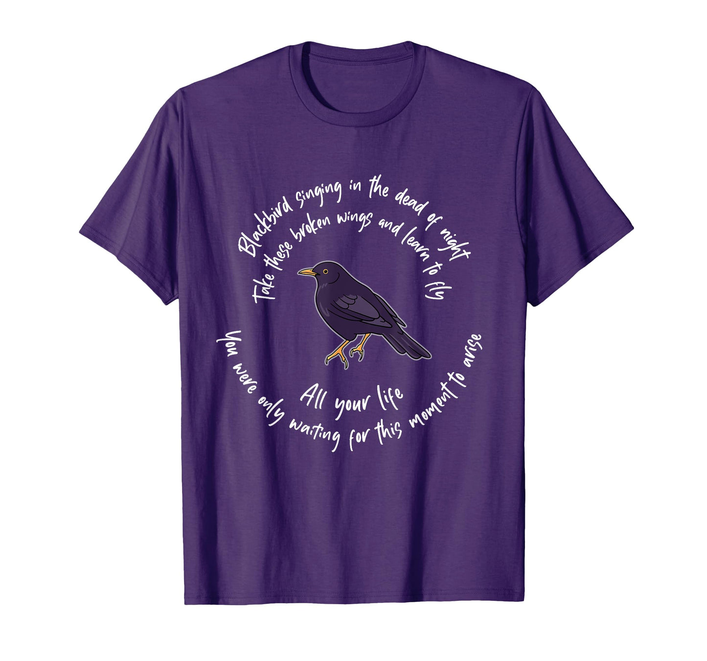 Blackbird Singing Bird Wings Microphone Singer Lyrics Artist T-Shirt