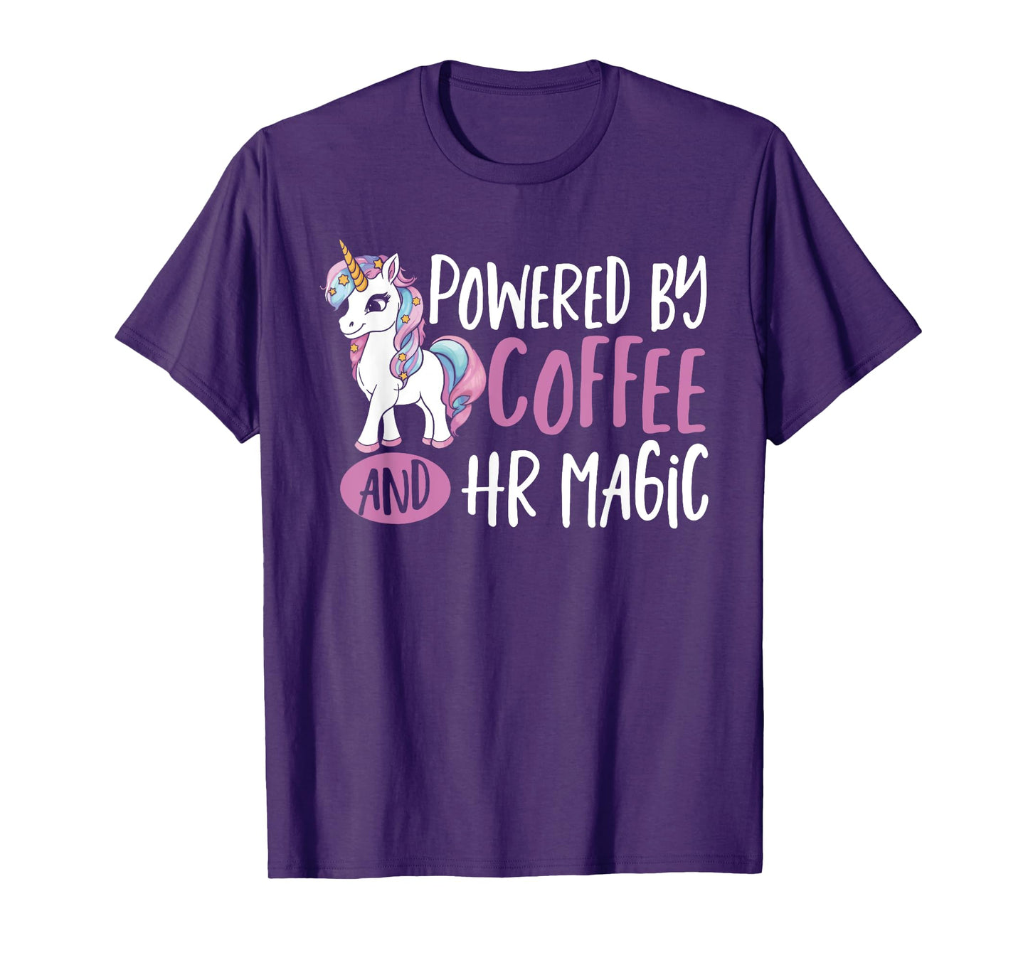 HR Manager Unicorn Powered By Coffee Human Resources HR T-Shirt