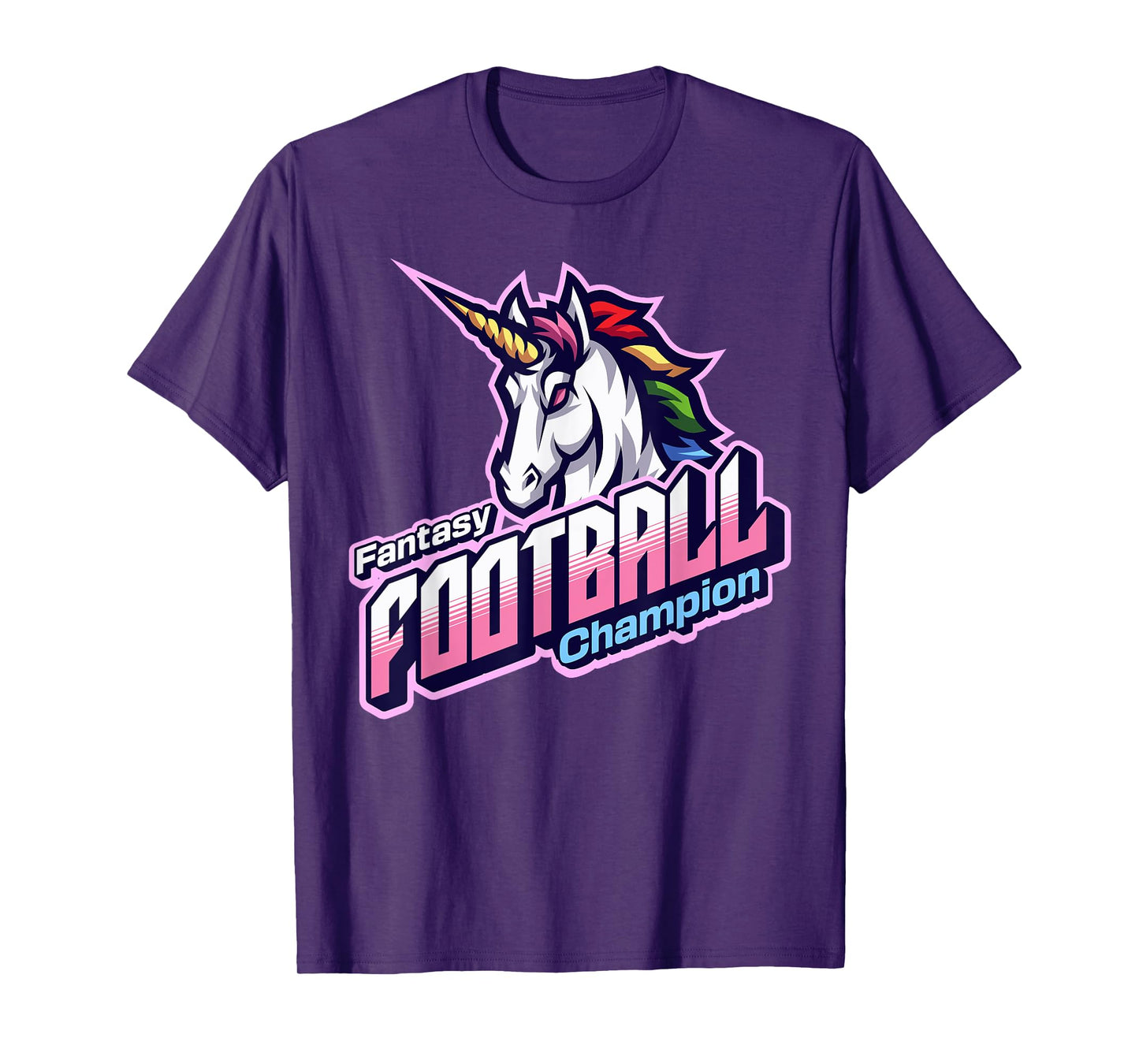 Fantasy Football Champion Funny Mens First Place Unicorn T-Shirt