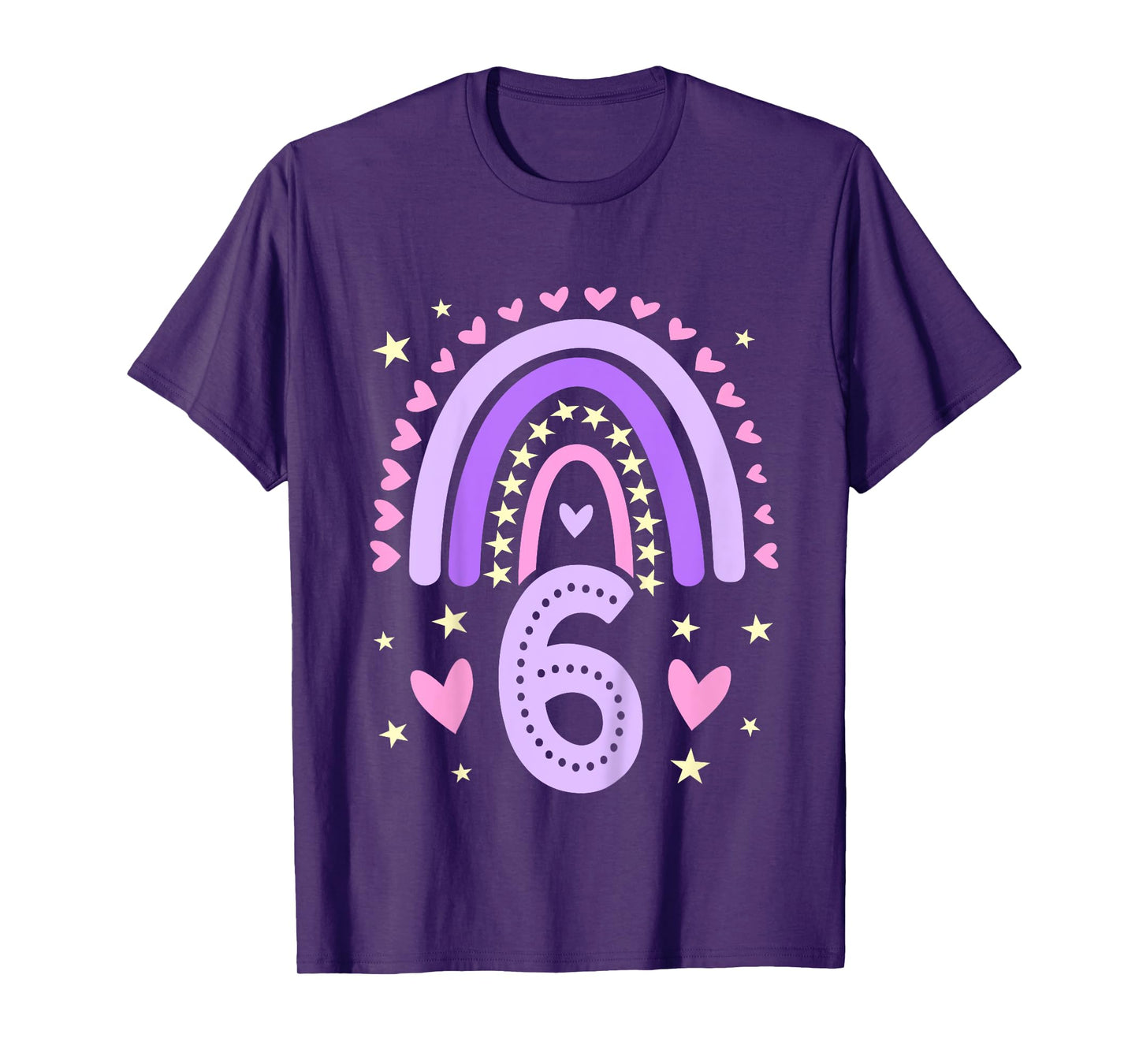 6th Birthday Rainbow Butterfly 6 Years Old Six 6 Birthday T-Shirt