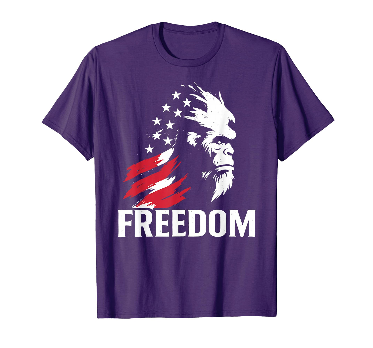 Vintage American Flag Bigfoot Freedom T-Shirt