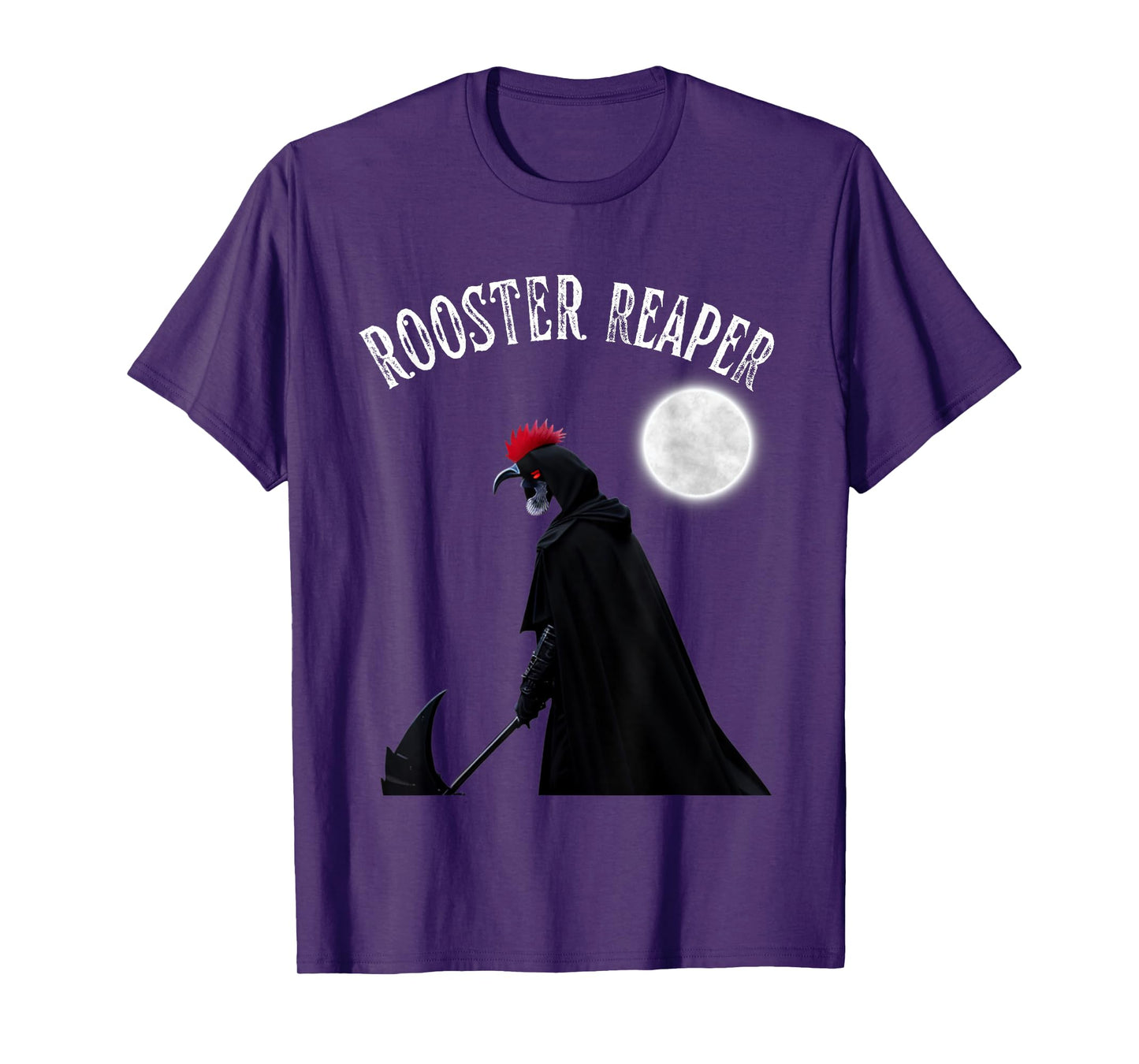 Halloween Scary Chicken Rooster Reaper Goth Farmer T-Shirt